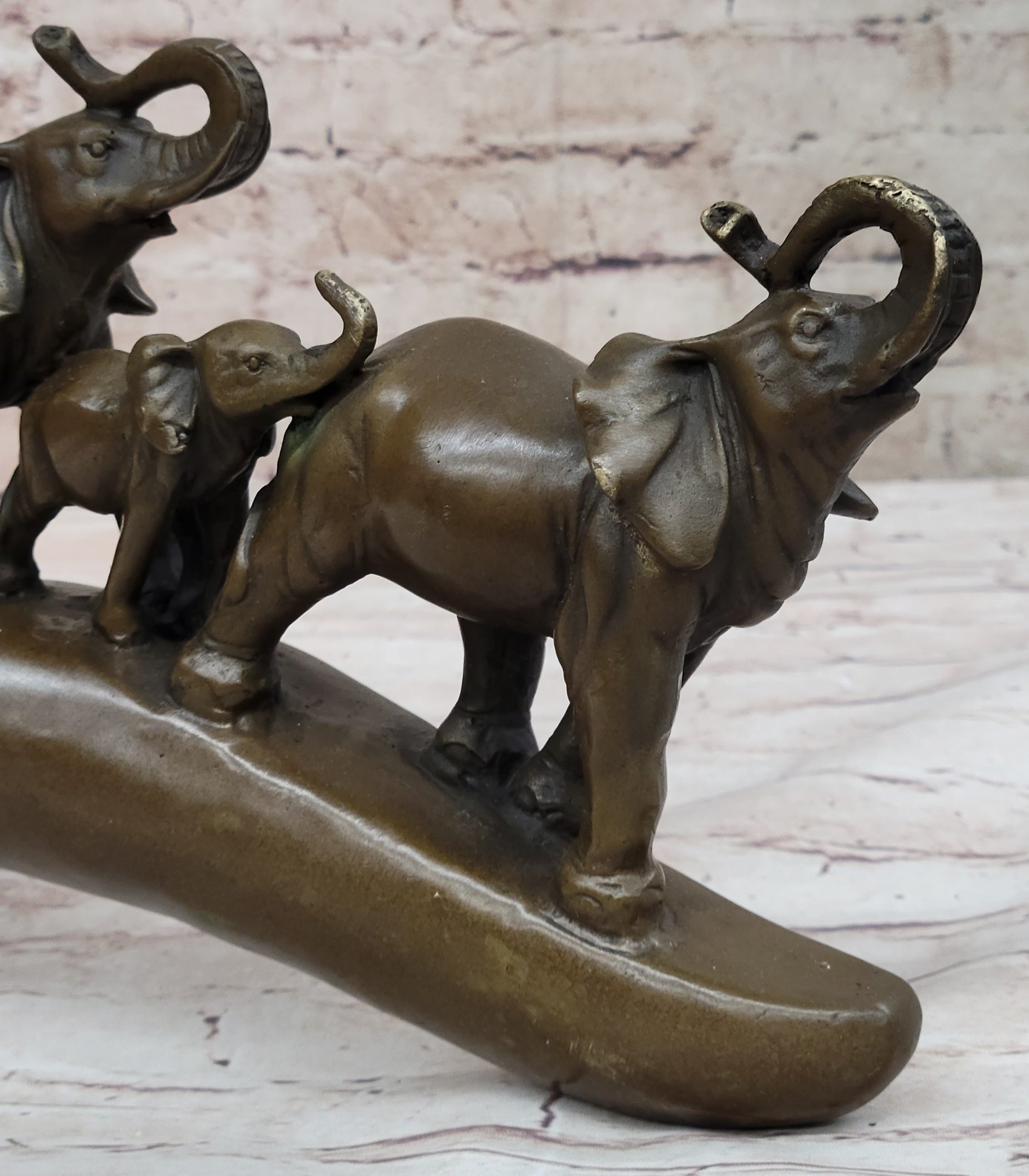 Tibet Royal family Pure Bronze Hot Cast Fine Lotus Lucky Elephant Statue Fortune