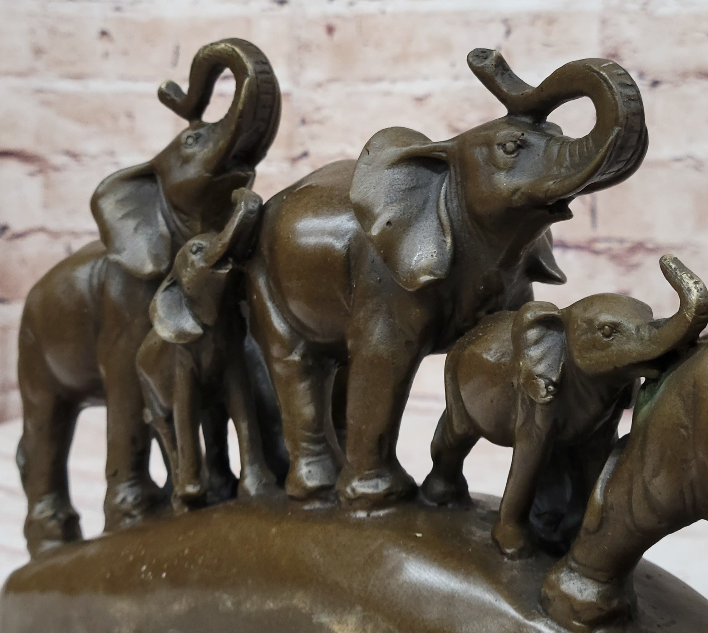 Tibet Royal family Pure Bronze Hot Cast Fine Lotus Lucky Elephant Statue Fortune