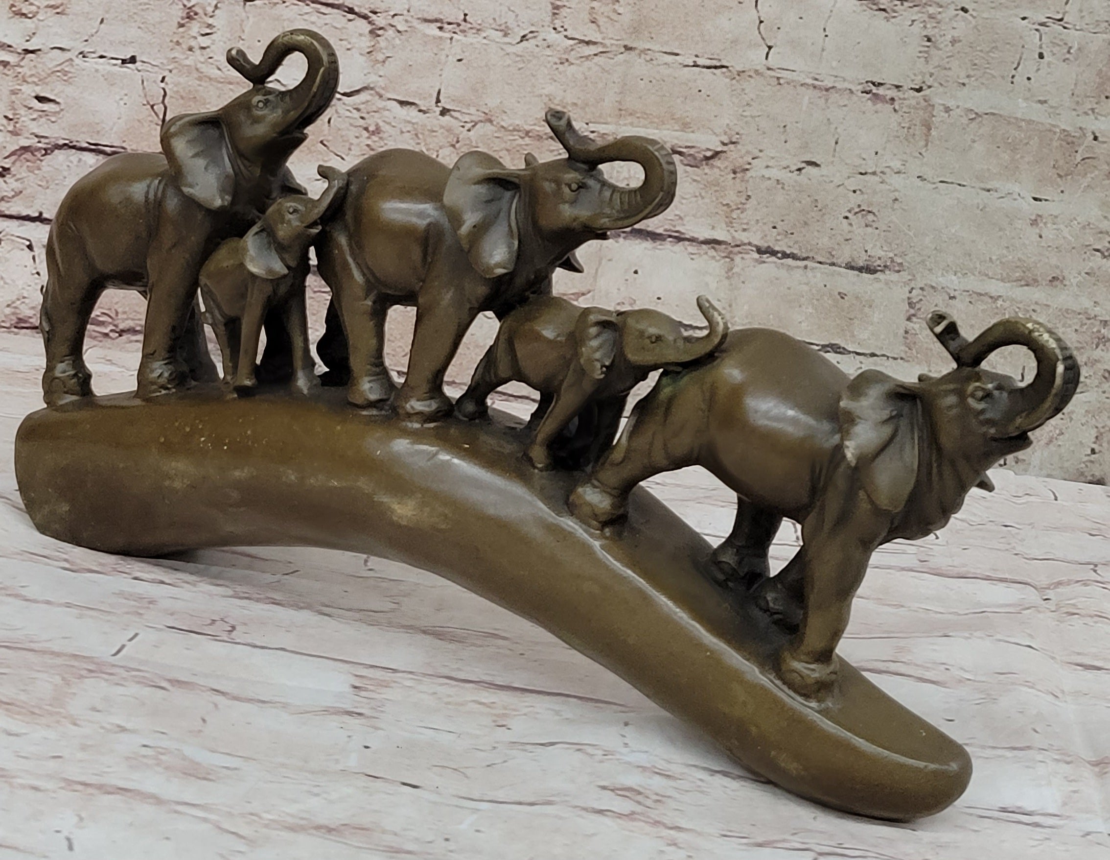 Tibet Royal family Pure Bronze Hot Cast Fine Lotus Lucky Elephant Statue Fortune