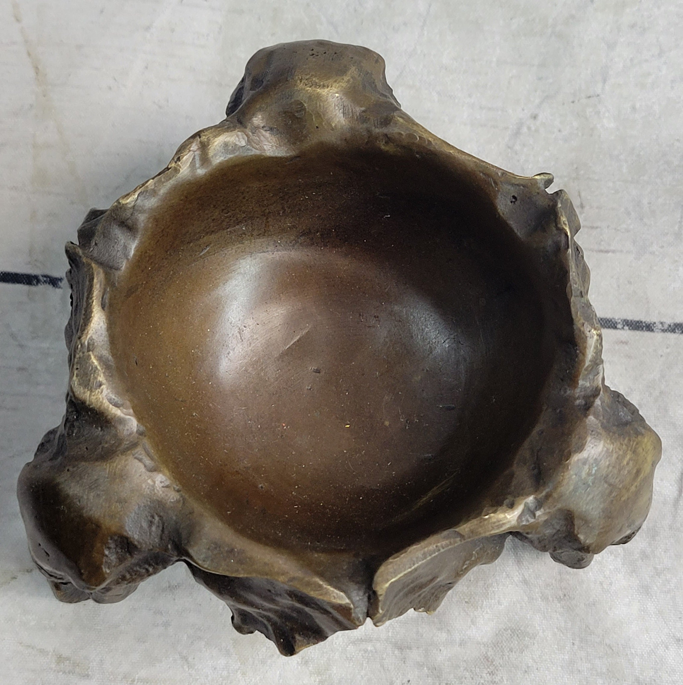 Bronze Metal Elephant Candy Dish Ashtray Original Art Sculpture Decor