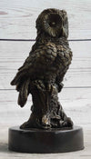 Miniature Bronze Owl Bird Statuette Sculpture Figure Bookend 6" x 3"