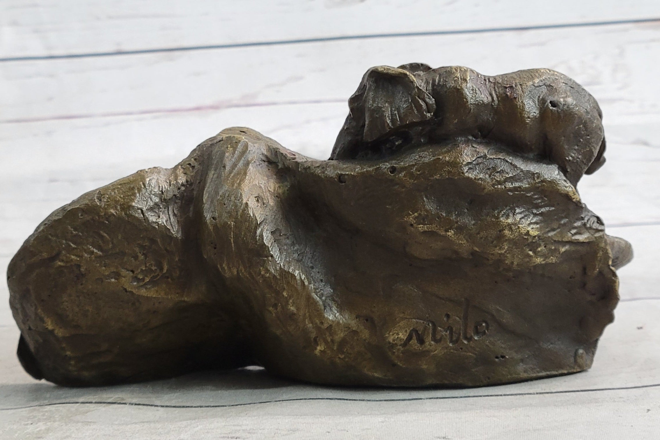 Bronze Metal Elephant Ashtray Dish Original Handmade Art by Milo