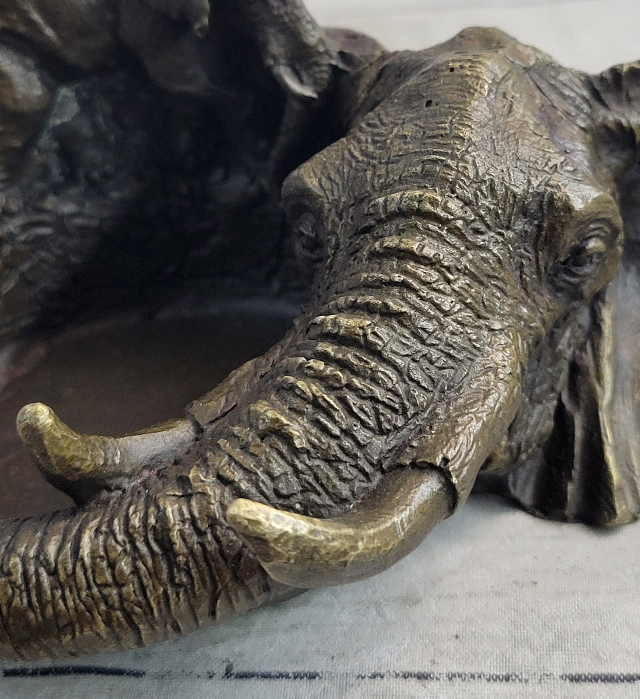 Bronze Metal Elephant Ashtray Dish Original Handmade Art by Milo