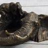 Bronze Metal Elephant Ashtray Dish Original Handmade Art by Milo