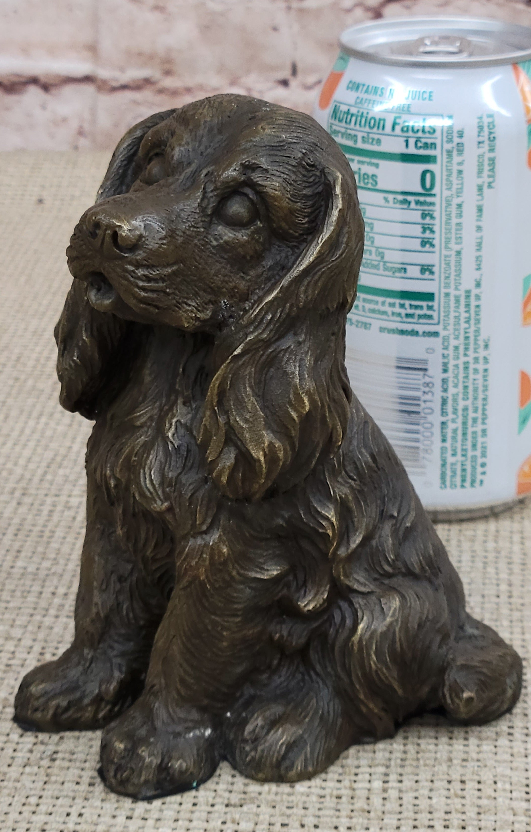 Cocker Spaniel Big Eared Puppy Dog Bronze Figurine Statue Sculpture 6" x 4"