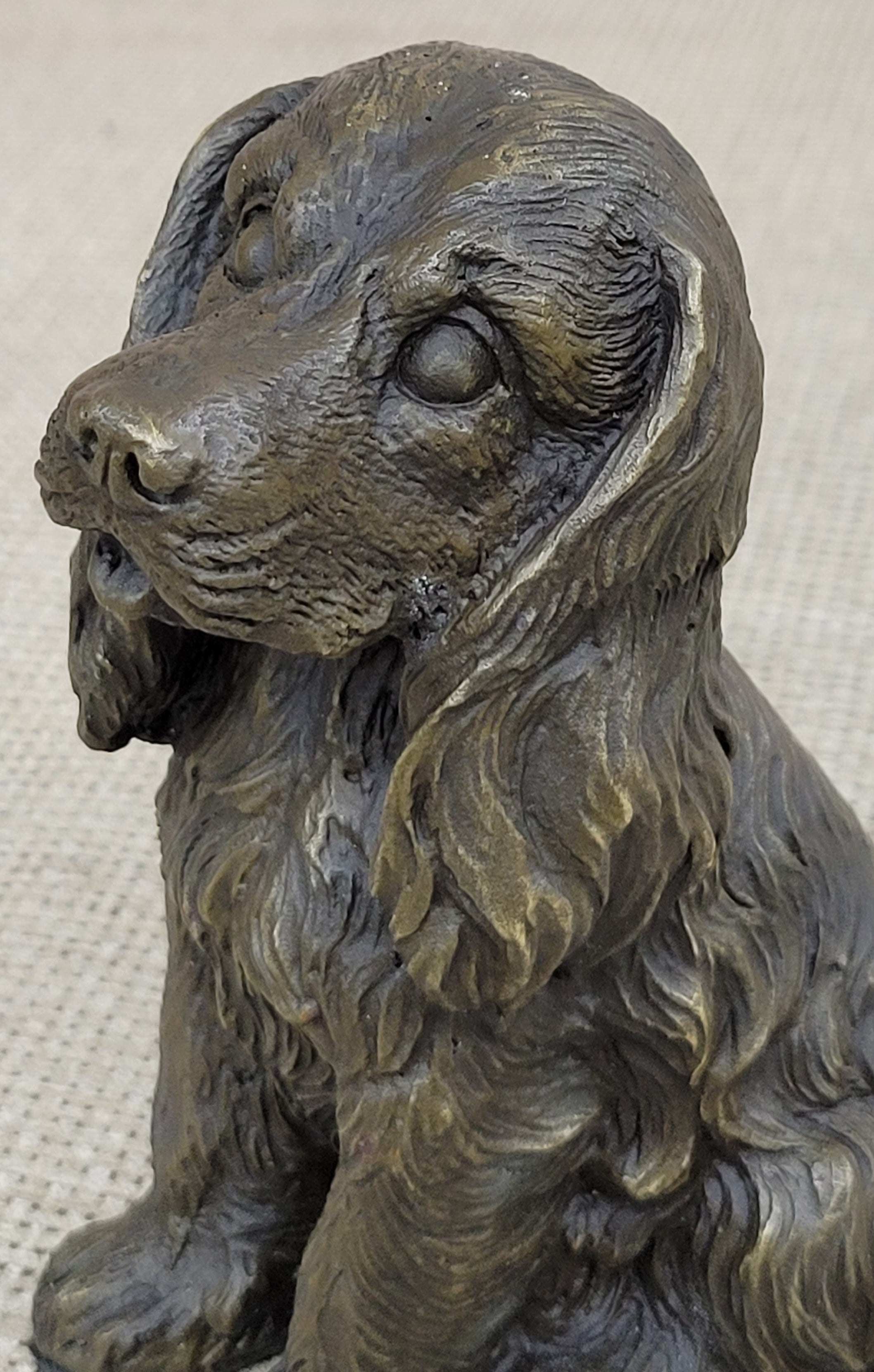 Cocker Spaniel Big Eared Puppy Dog Bronze Figurine Statue Sculpture 6" x 4"