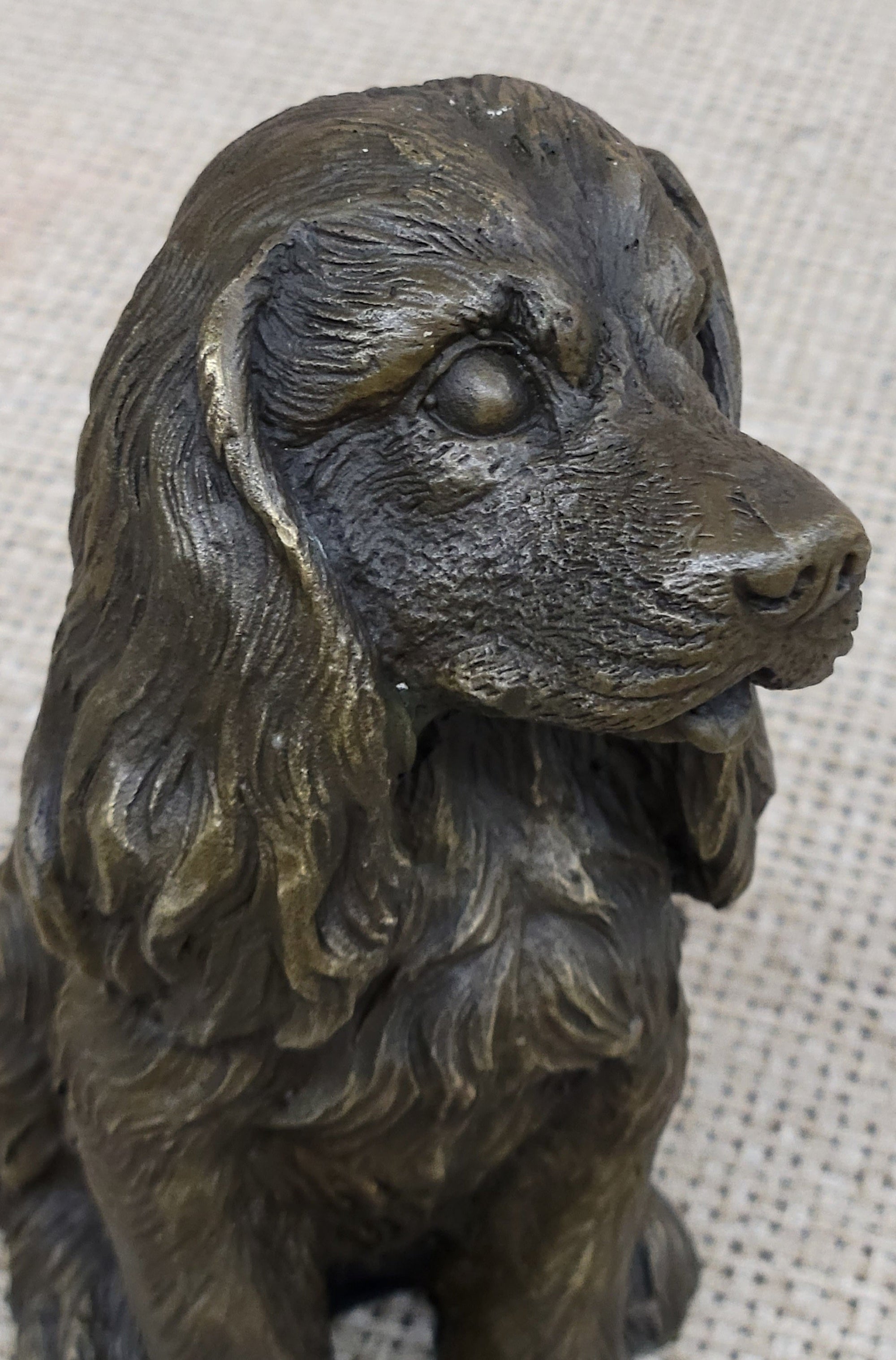 Cocker Spaniel Big Eared Puppy Dog Bronze Figurine Statue Sculpture 6" x 4"
