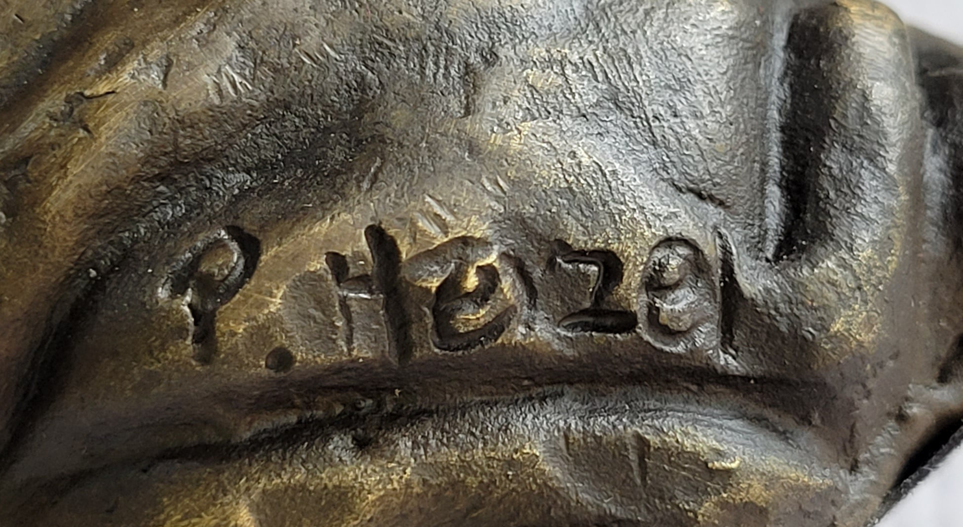 Shar Pei Wrinkly Puppy Dog Bronze Metal Figure Figurine Sculpture Signed Art 6.5" x 6"