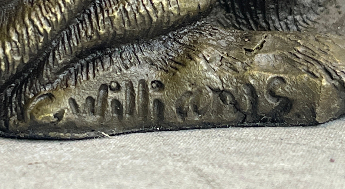 Shar Pei Puppy Dog Bronze Metal Sculpture Figurine Signed Original Art
