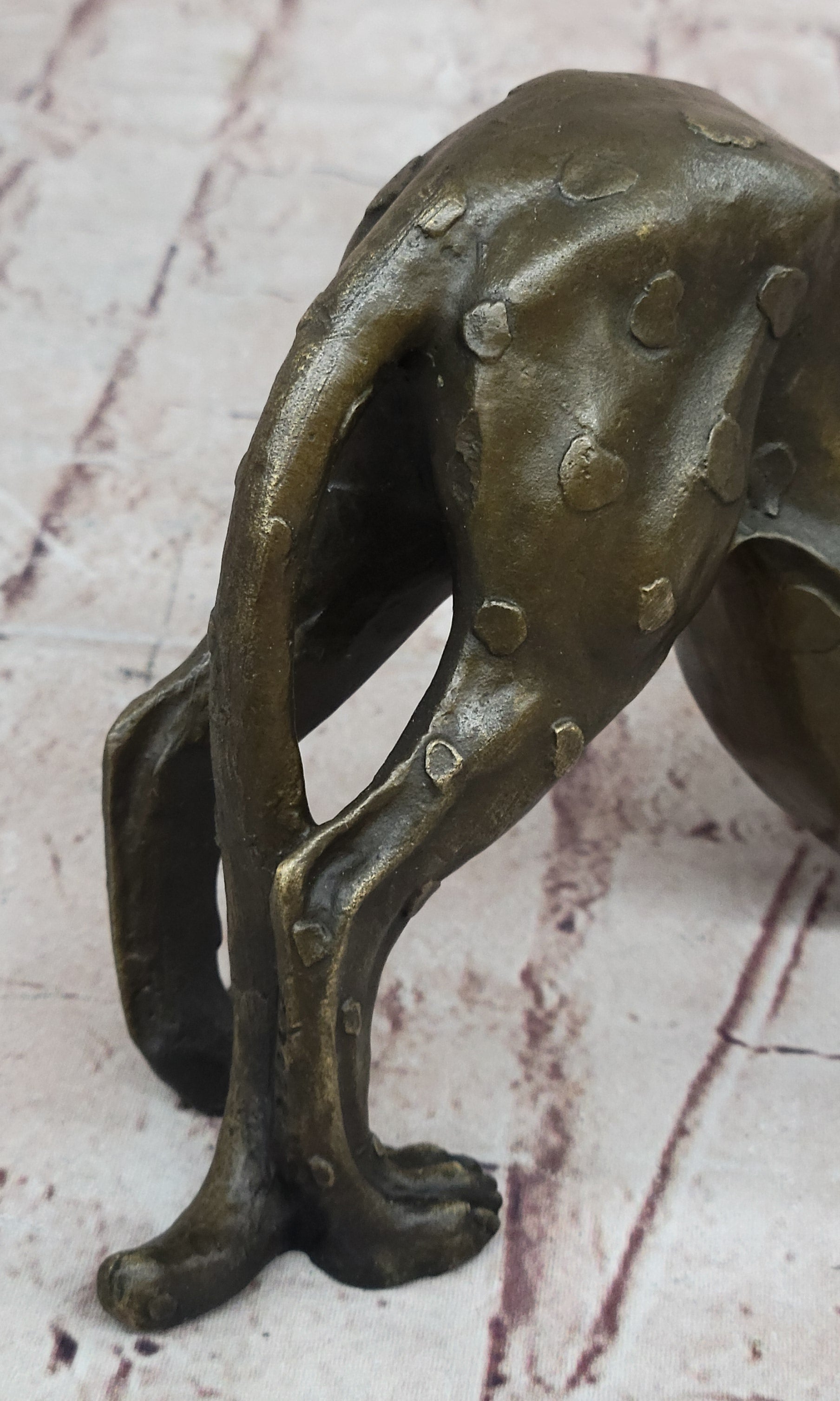 Stretching Cheetah Big Cat Bronze Figurine Figure Sculpture Signed Original 5" x 10"