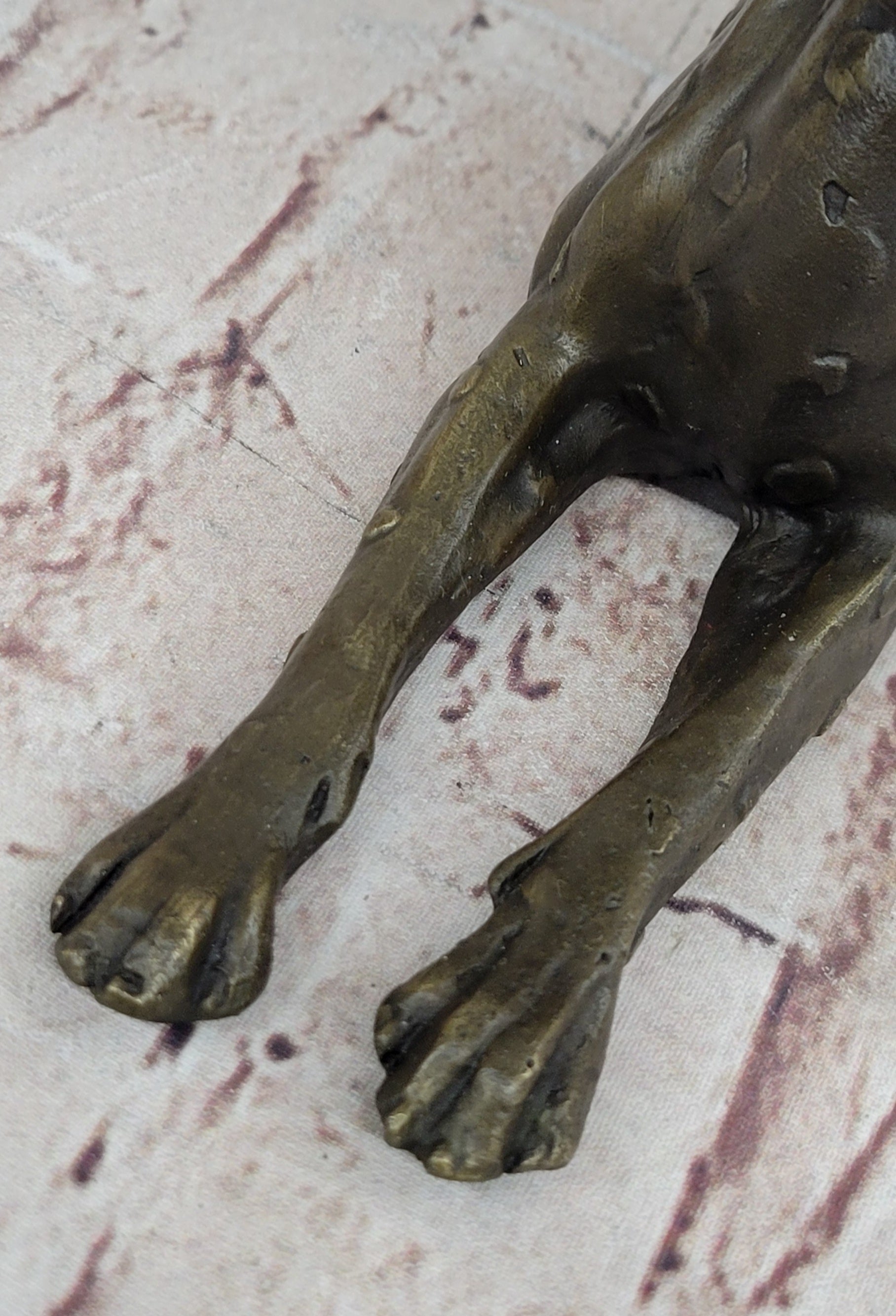 Stretching Cheetah Big Cat Bronze Figurine Figure Sculpture Signed Original 5" x 10"