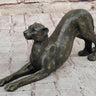 Stretching Cheetah Big Cat Bronze Figurine Figure Sculpture Signed Original 5" x 10"
