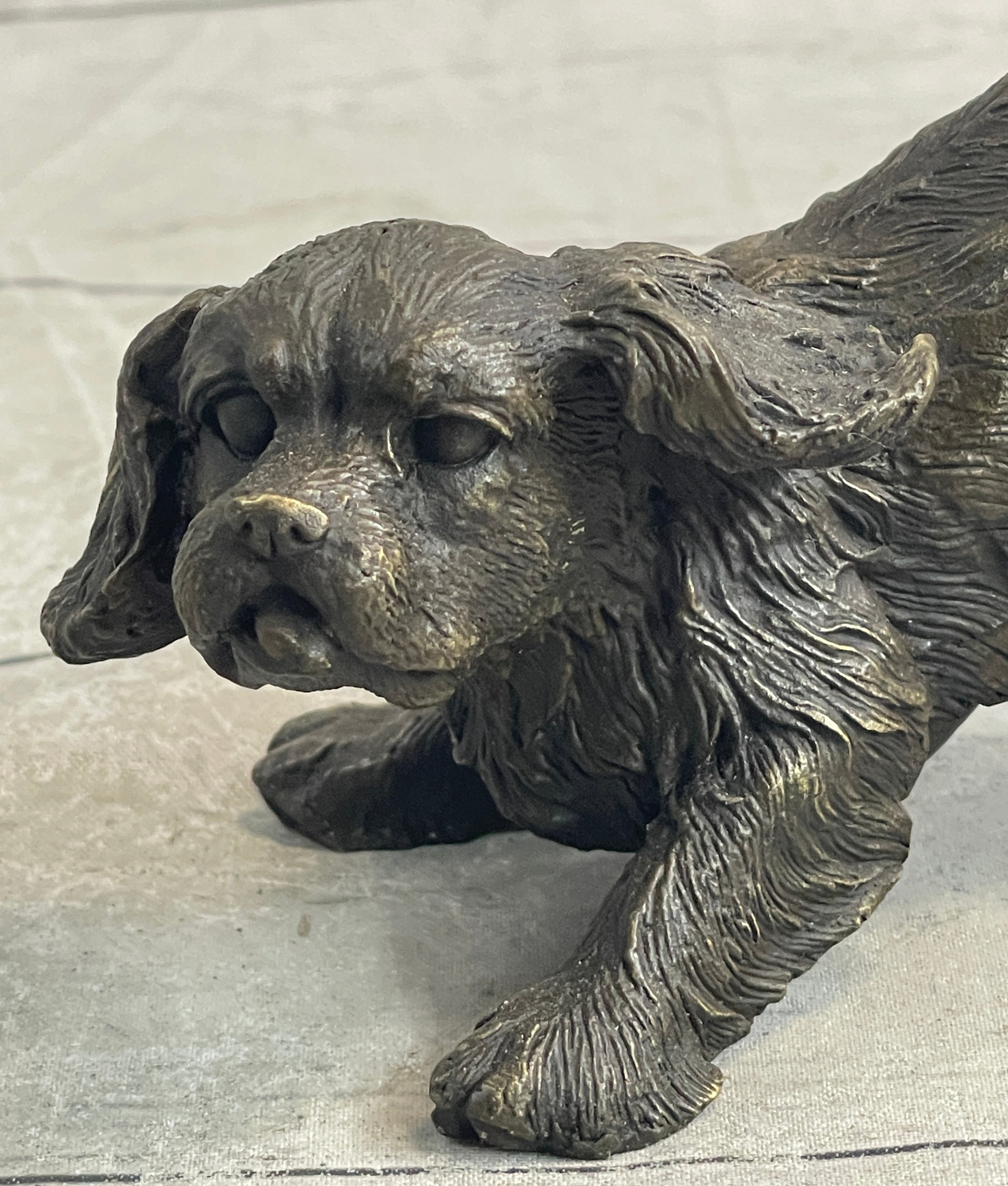 Cavalier King Charles Spaniel Puppy Dog Bronze Metal Sculpture Statue Figurine