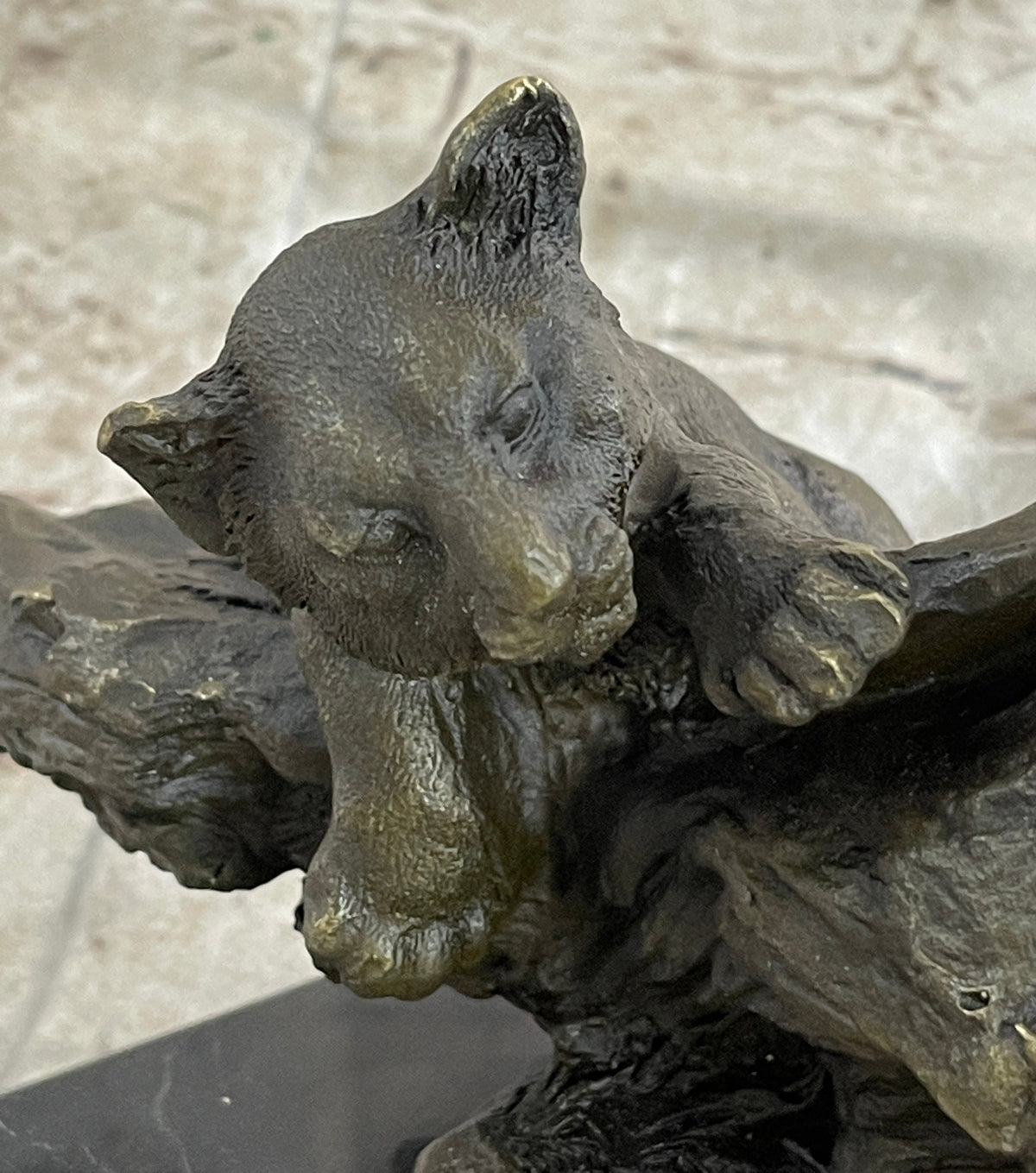 Male Lion w/ Cub Bronze Statue Sculpture Figure Barye Decor 14" x 12"