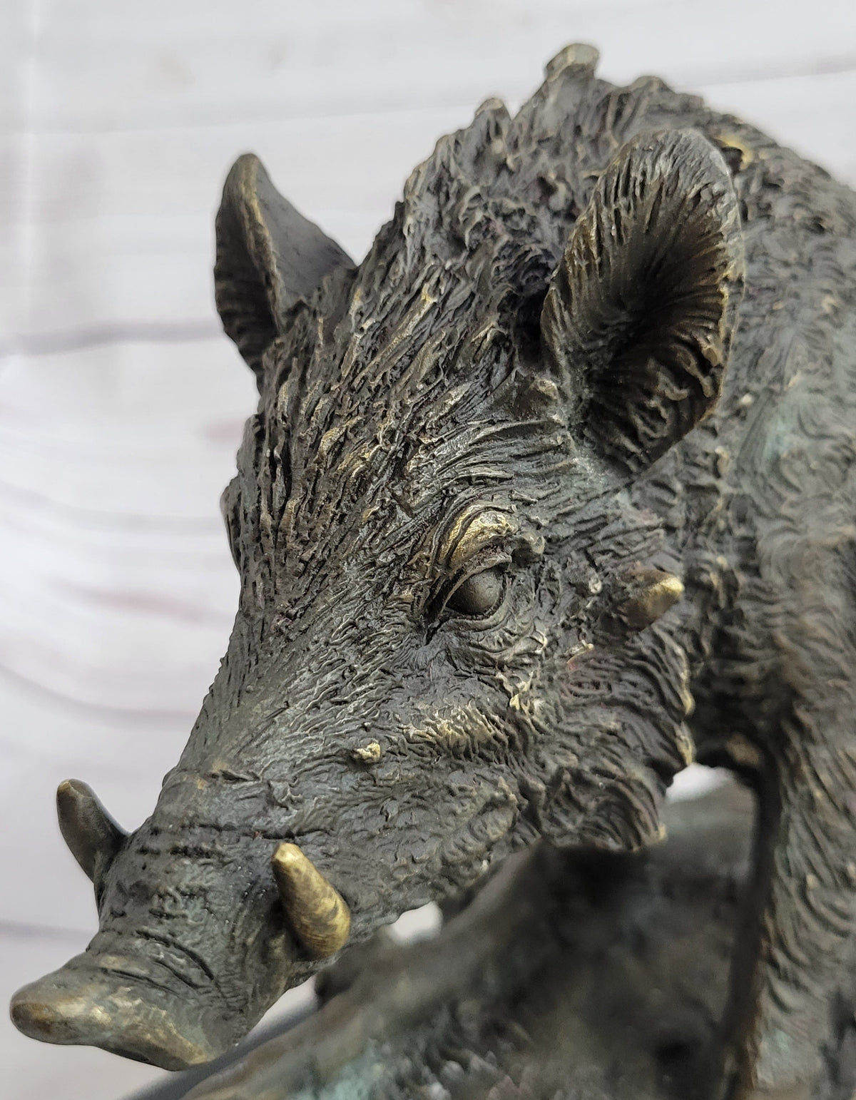 Art Deco HotCast Wild Pig Boar Farm Bronze Animal Statue Sculpture Figurine Gift