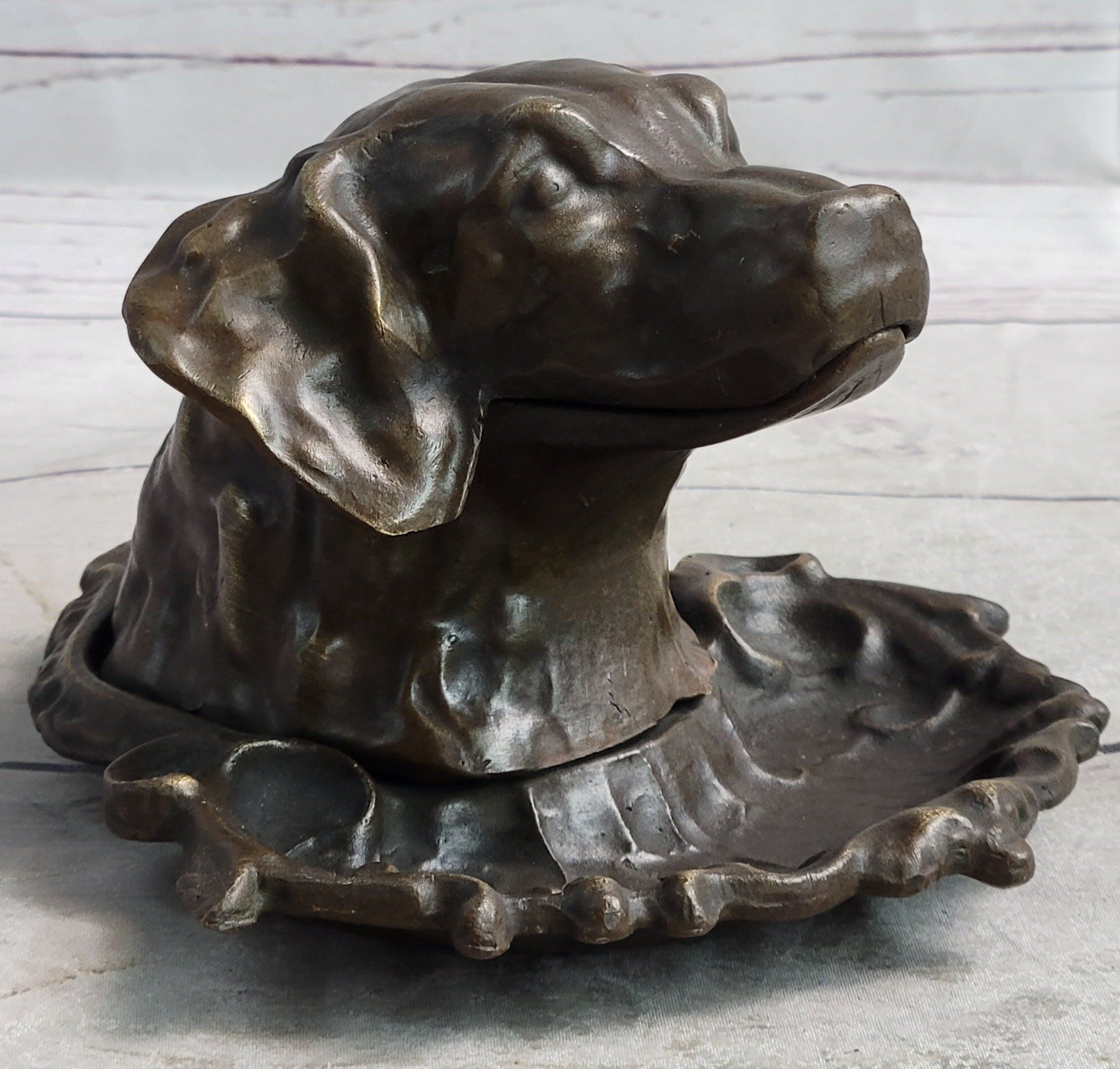Labrador Retriever Dog Puppy Incense Burner Bronze Metal Sculpture Original Art