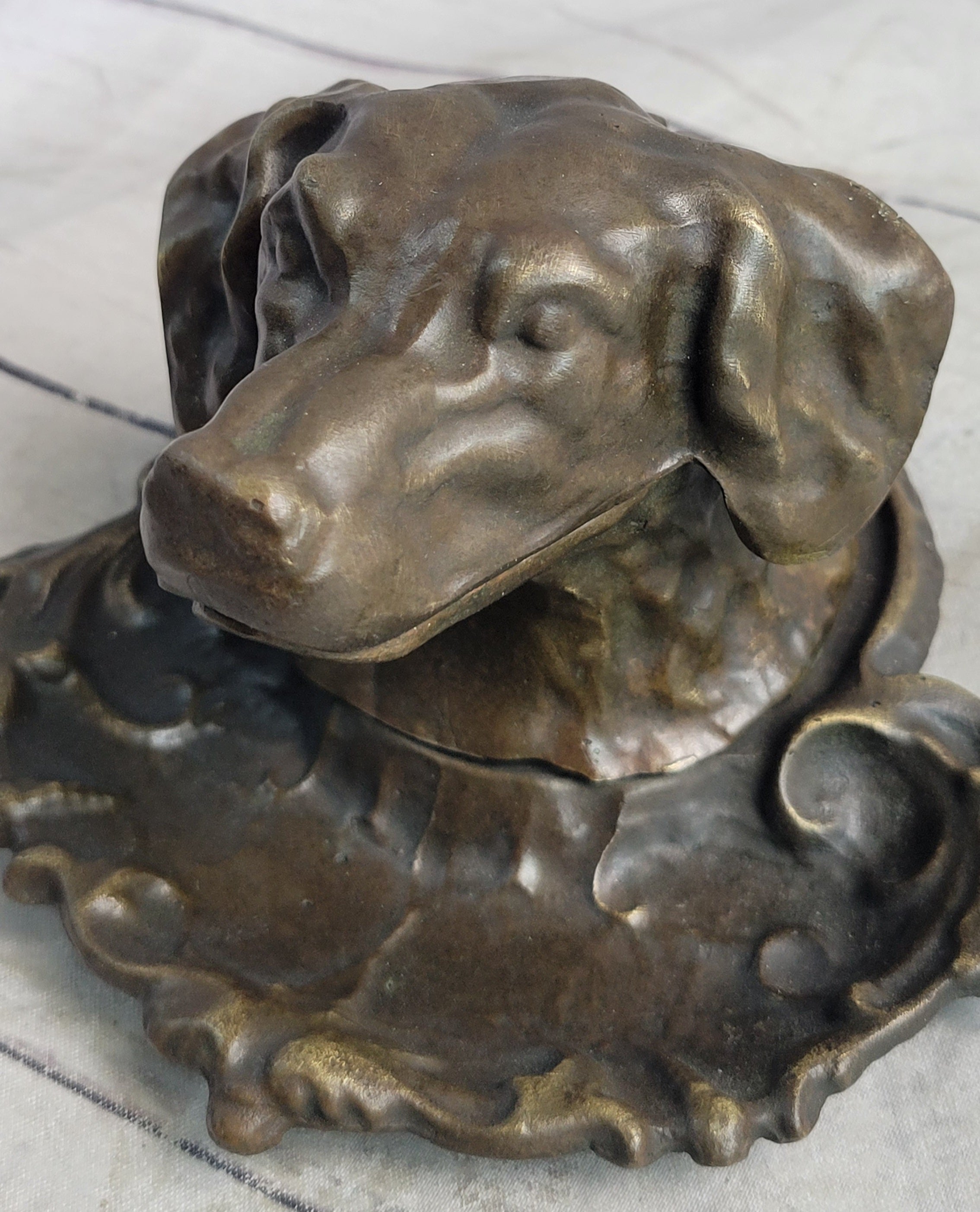 Labrador Retriever Dog Puppy Incense Burner Bronze Metal Sculpture Original Art