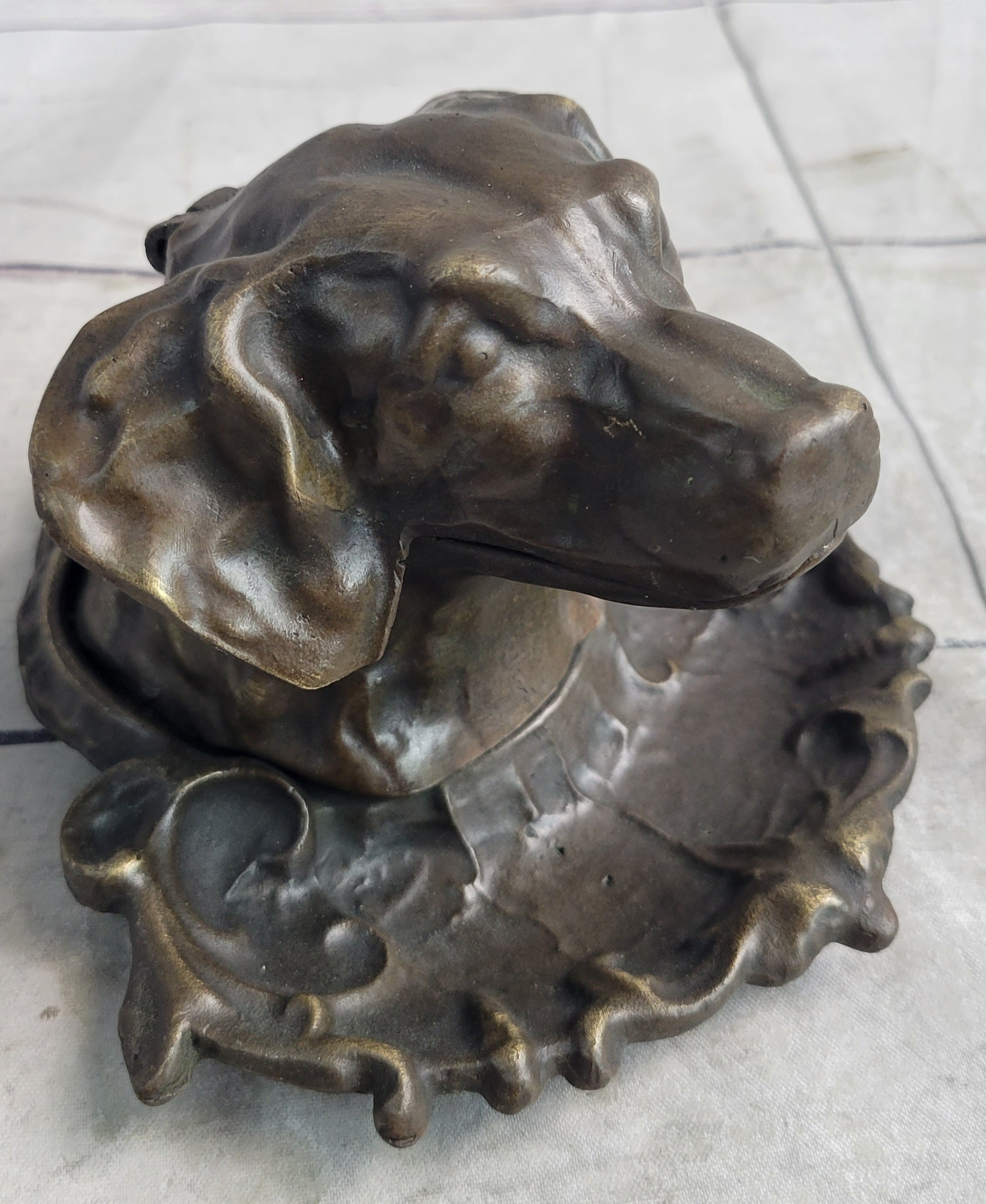 Labrador Retriever Dog Puppy Incense Burner Bronze Metal Sculpture Original Art