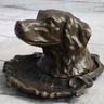 Labrador Retriever Dog Puppy Incense Burner Bronze Metal Sculpture Original Art