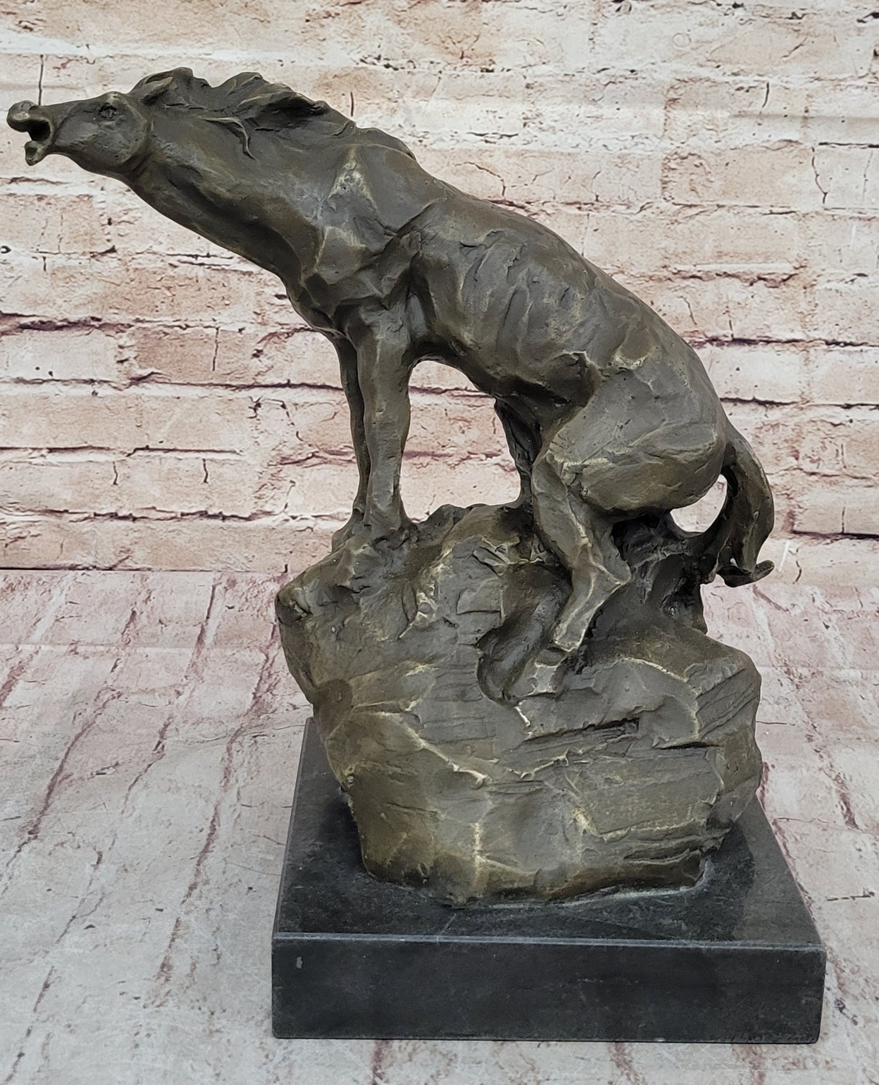 Abstract Crude Impressionist Horse Bronze Sculpture Statue Original Art Signed