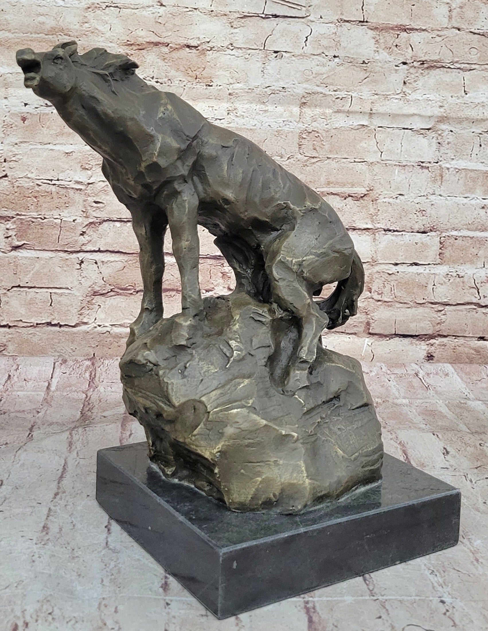 Abstract Crude Impressionist Horse Bronze Sculpture Statue Original Art Signed