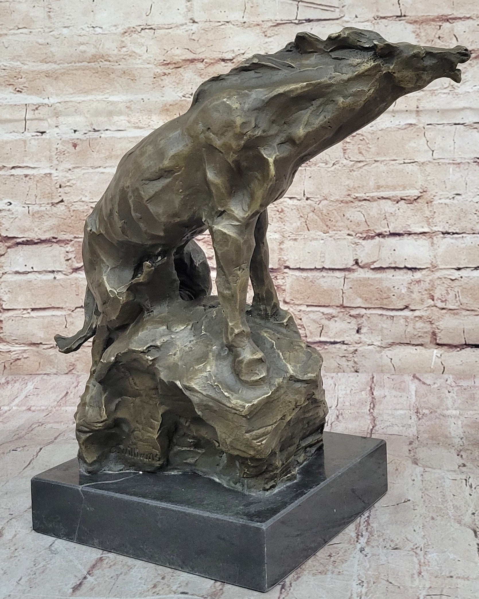 Abstract Crude Impressionist Horse Bronze Sculpture Statue Original Art Signed