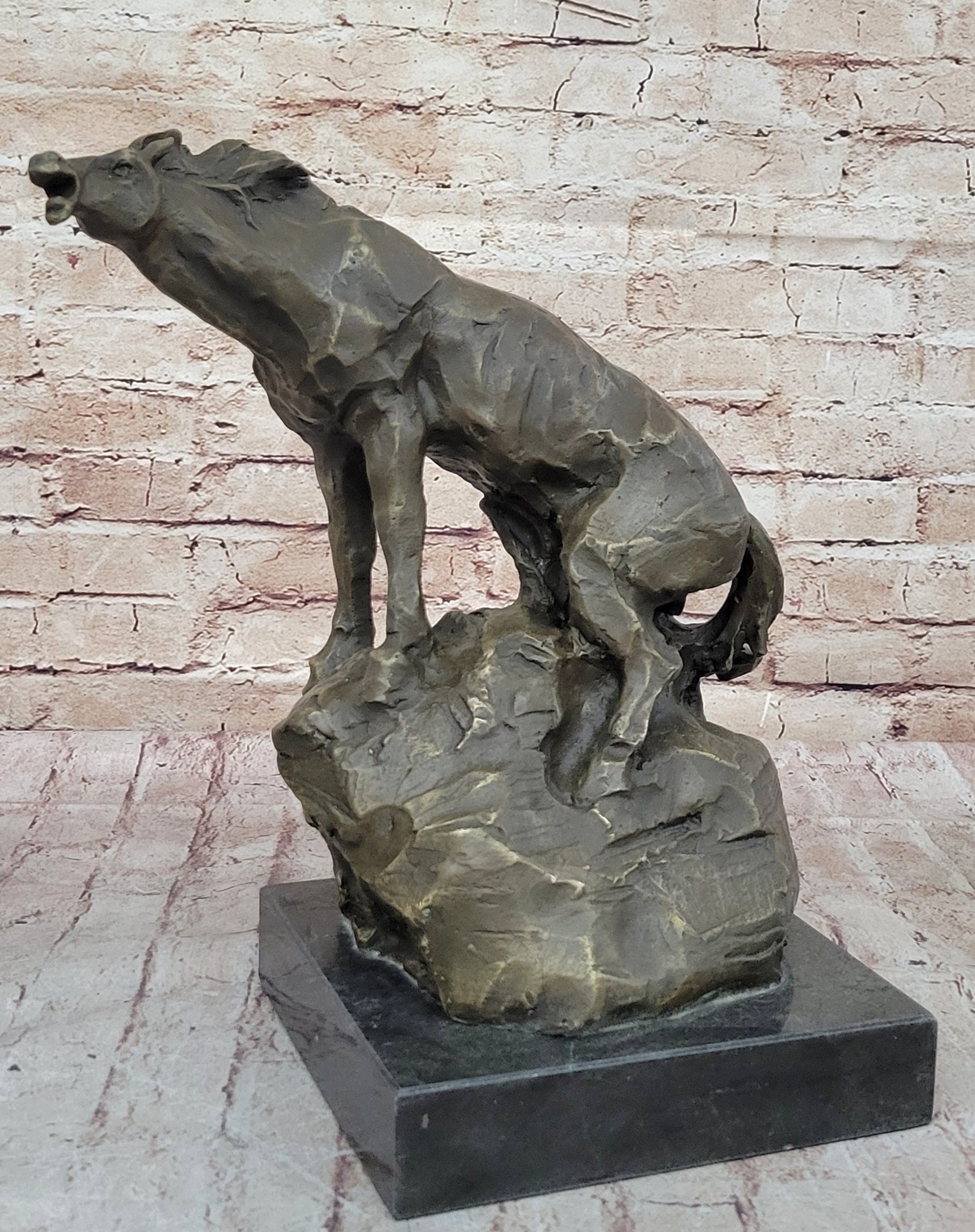 Abstract Crude Impressionist Horse Bronze Sculpture Statue Original Art Signed