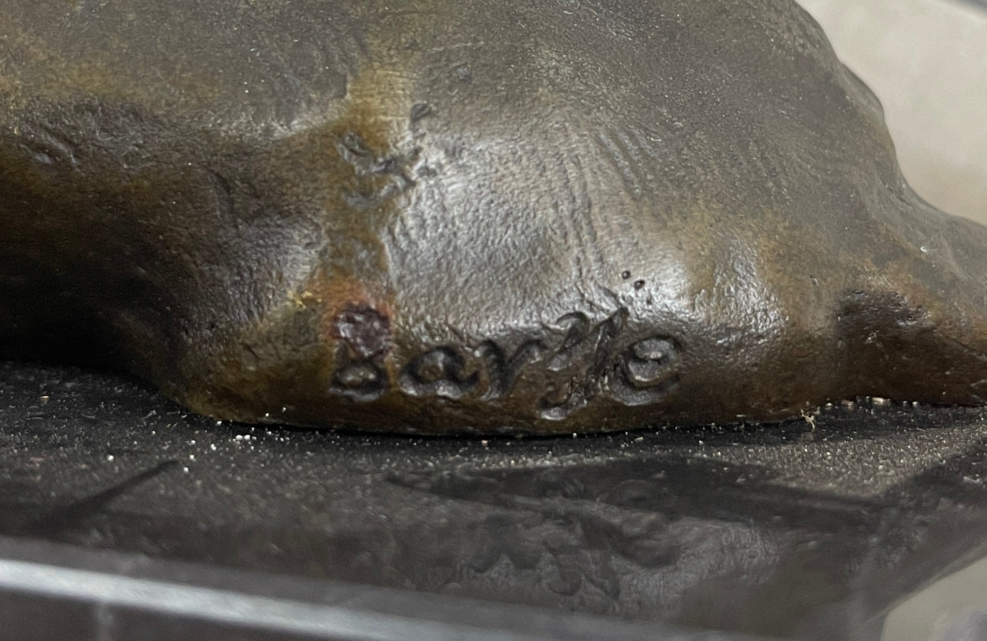 Male Guardian Lion Bronze Statue Sculpture Figure Marble Base Antoine Barye 7" x 12"