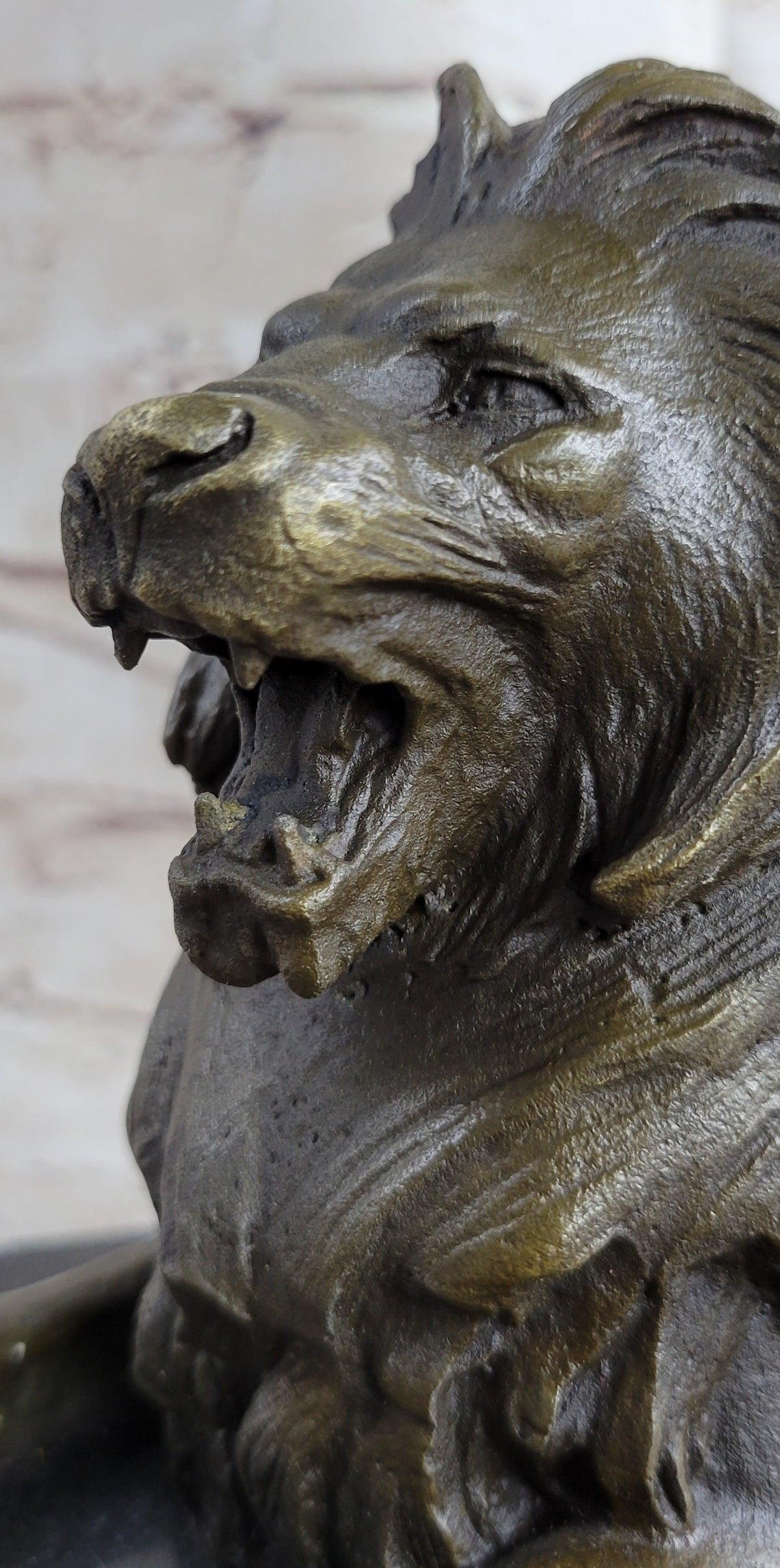 Signed Barye King Of Jungle Lion Bronze Sculpture Vintage Reproduction Art Deco