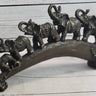 Pride of Elephants on a Bridge Bronze Metal Statue Sculpture Figures Original Art