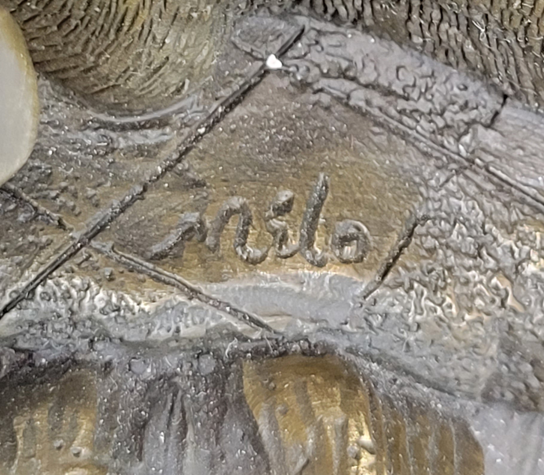 Mother Dog and 2 Puppies Bronze Sculpture Statue Pet Decor Signed Art Marble Base