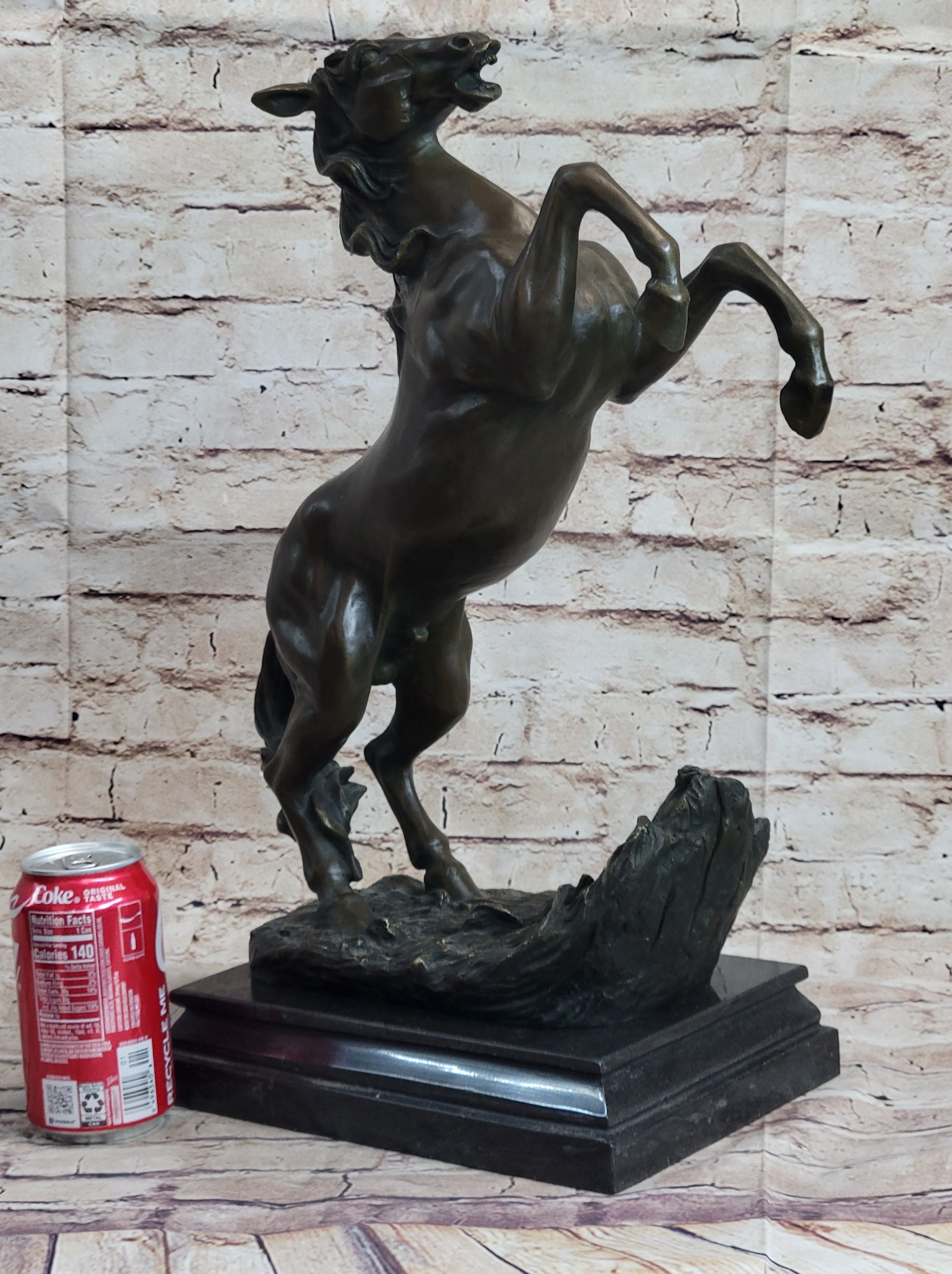 Rearing Horse on Hind Legs Bronze Sculpture Statue Equestrian PJ Mene Art Decor