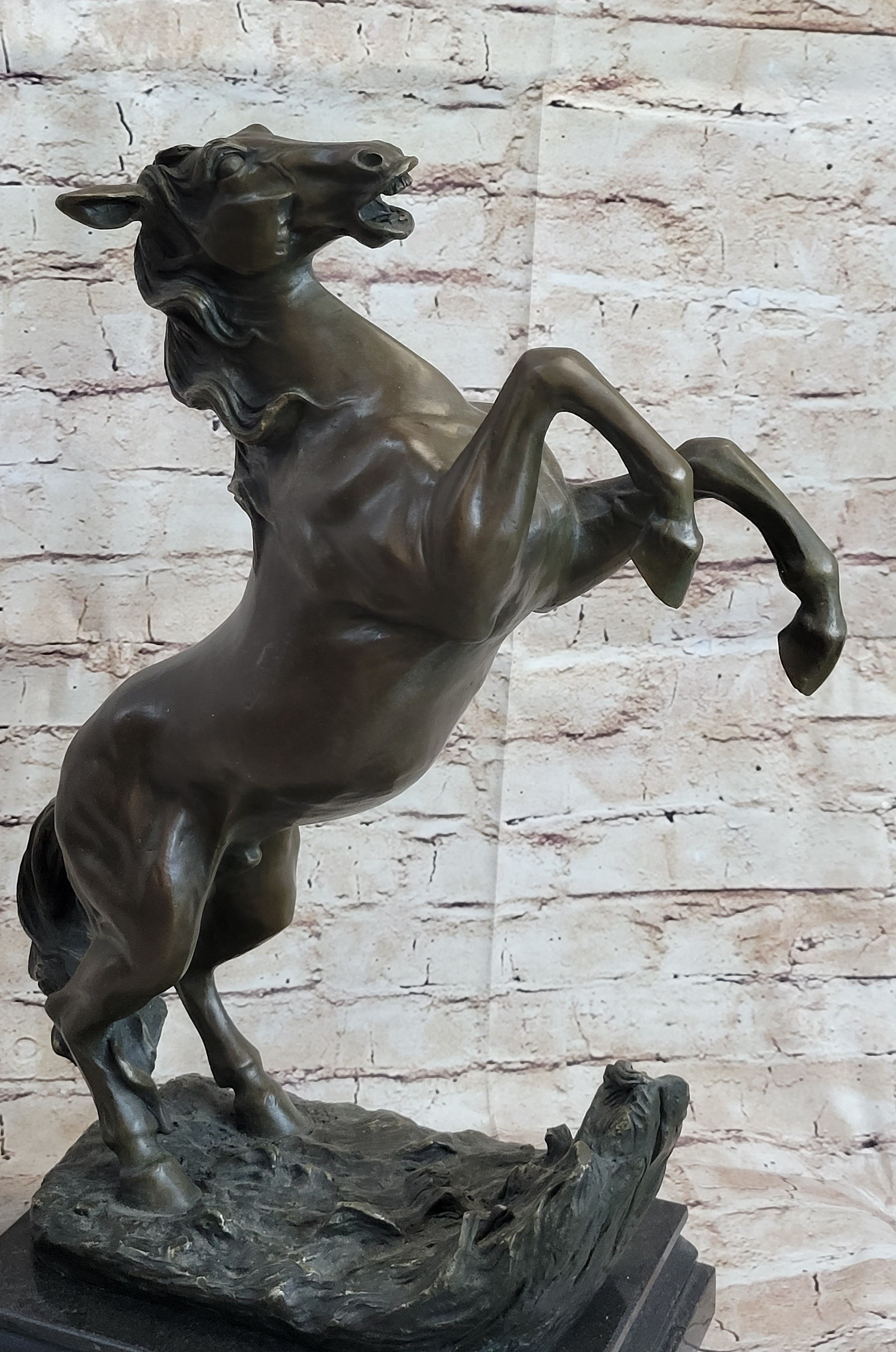 Rearing Horse on Hind Legs Bronze Sculpture Statue Equestrian PJ Mene Art Decor