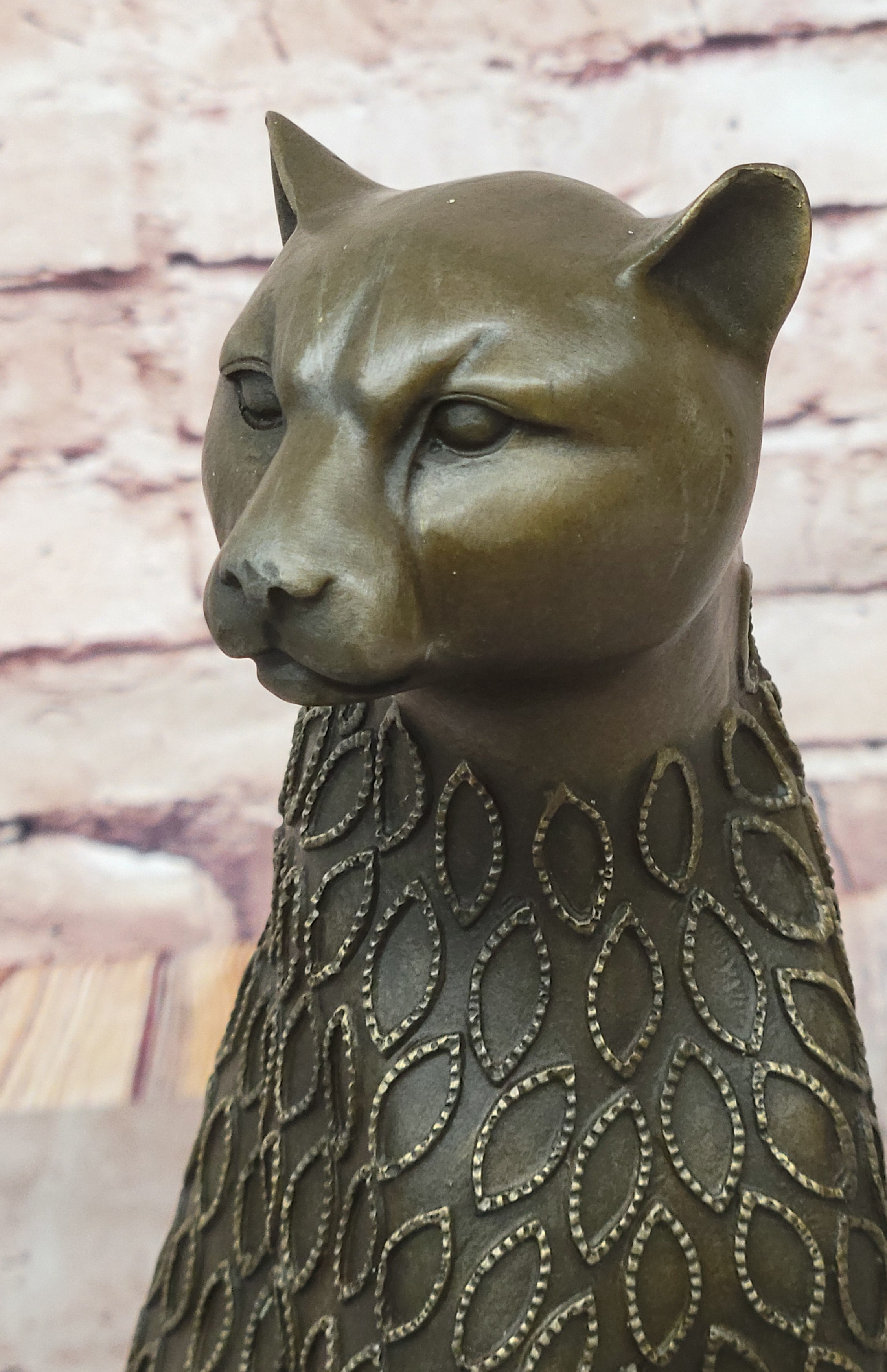 Stylized Bronze Leopard Sculpture; Modern Big Cat Décor for Art Lovers