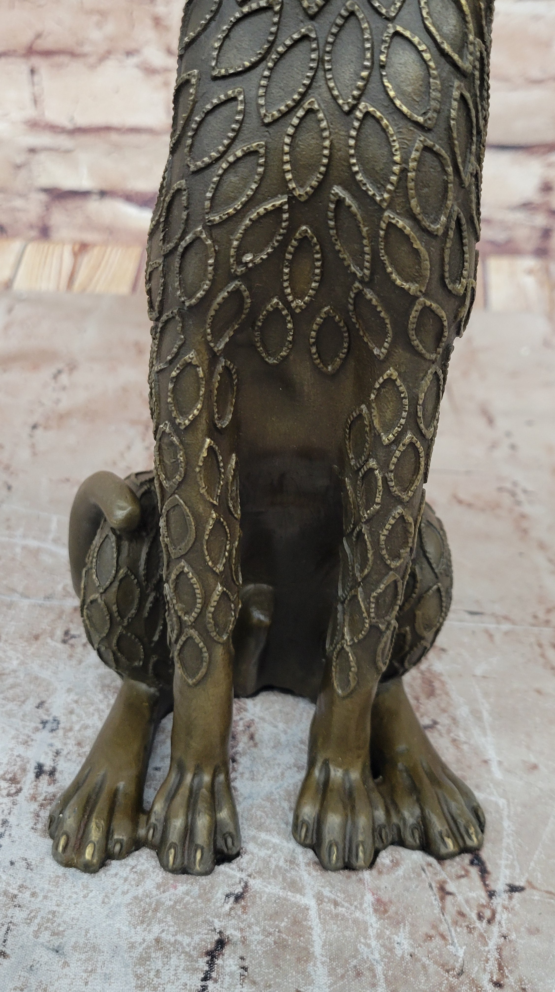 Stylized Bronze Leopard Sculpture; Modern Big Cat Décor for Art Lovers
