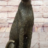 Stylized Bronze Leopard Sculpture; Modern Big Cat Décor for Art Lovers