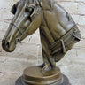 Hot Cast Bronze Horses Head Sculpture Marble Statue Figurine Barye Home Decor Art