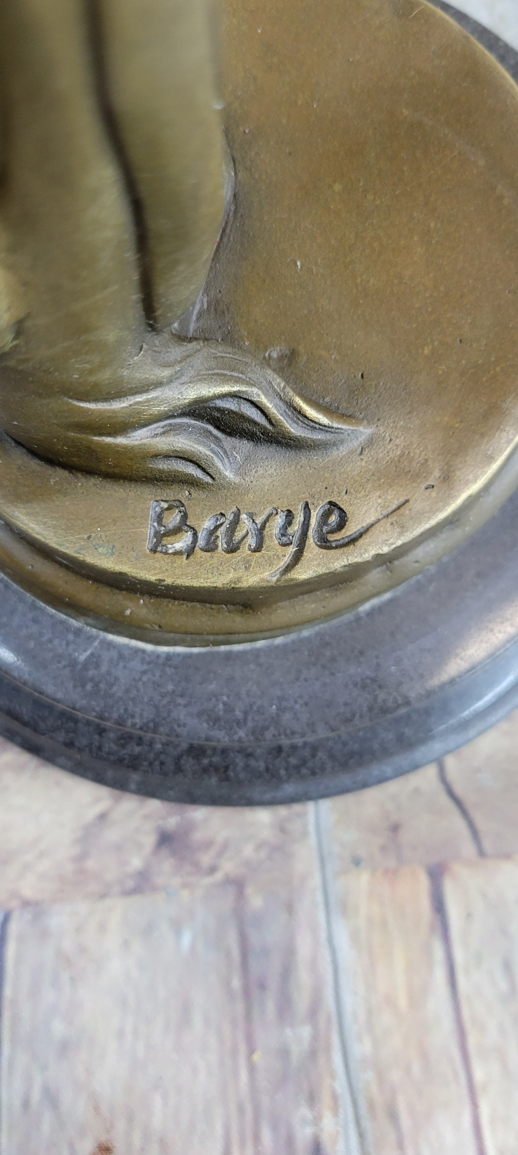 Hot Cast Bronze Horses Head Sculpture Marble Statue Figurine Barye Home Decor Art