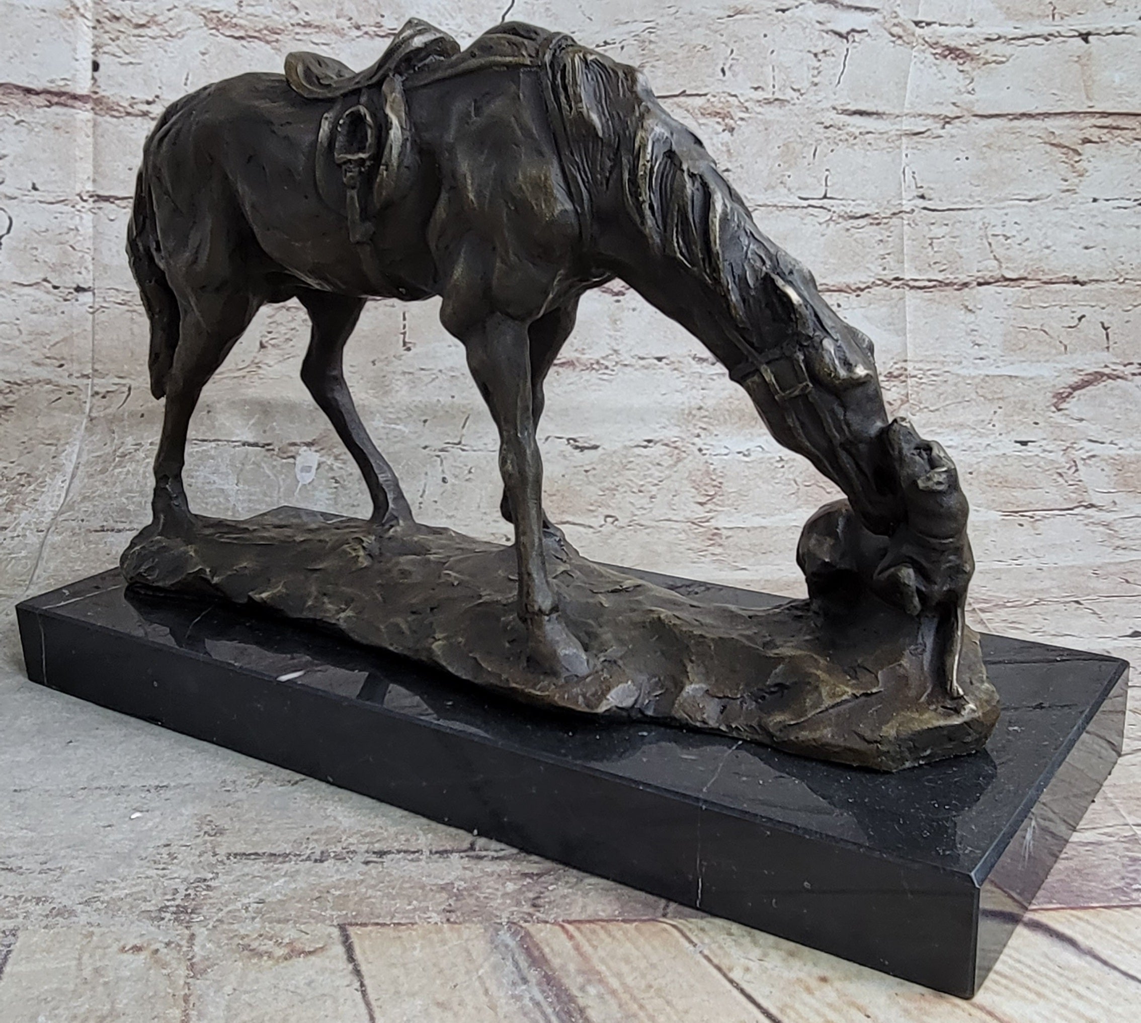Friendship between Horse & Dog Bronze Statue Sculpture Equestrian Decor