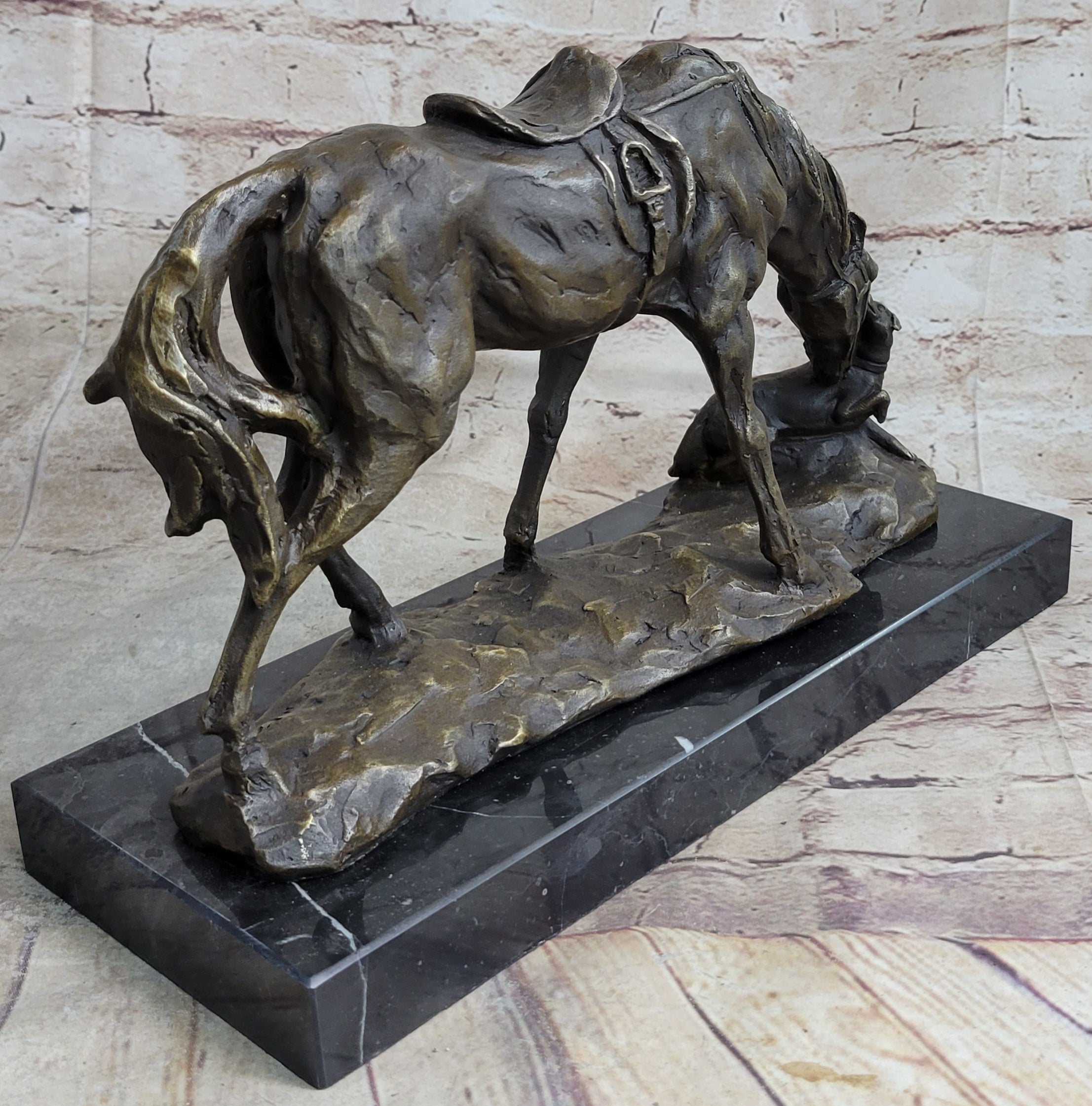 Friendship between Horse & Dog Bronze Statue Sculpture Equestrian Decor