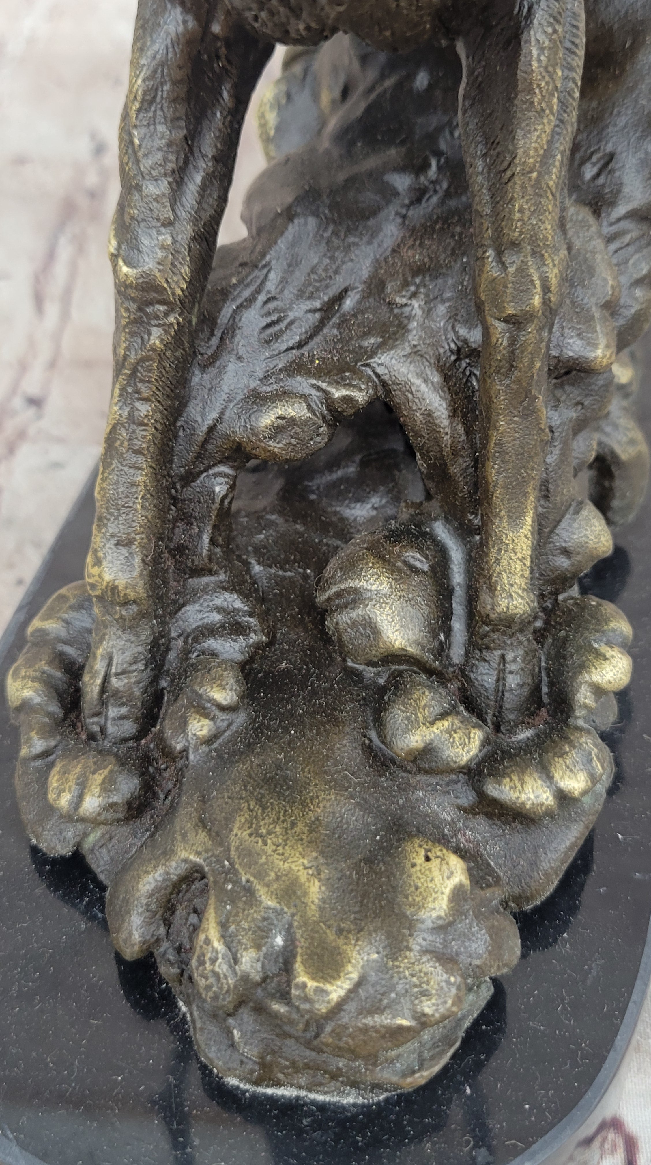 Running Deer Elk Buck Stag Caribou Reindeer Bronze Metal Sculpture Statue 11" x 10"