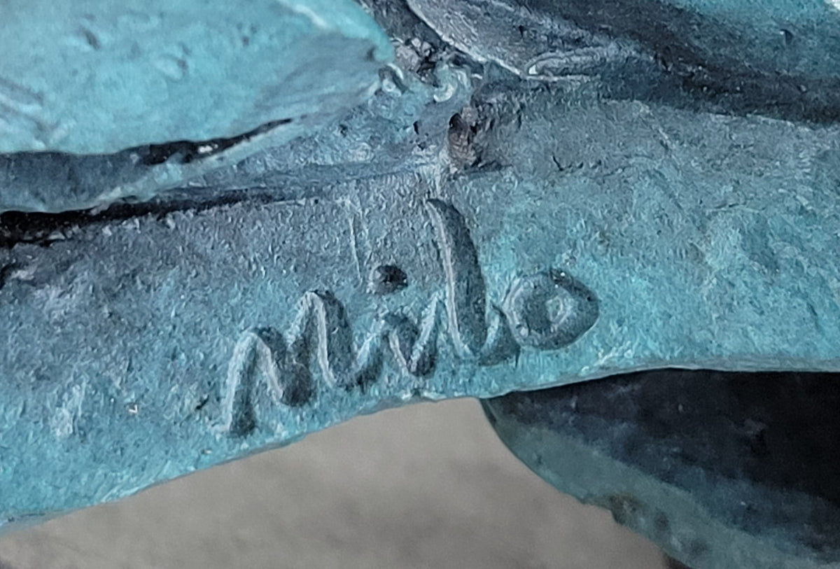 Abstract Horse Head Bust Bronze Sculpture Statue Blue Green Patina Original Art