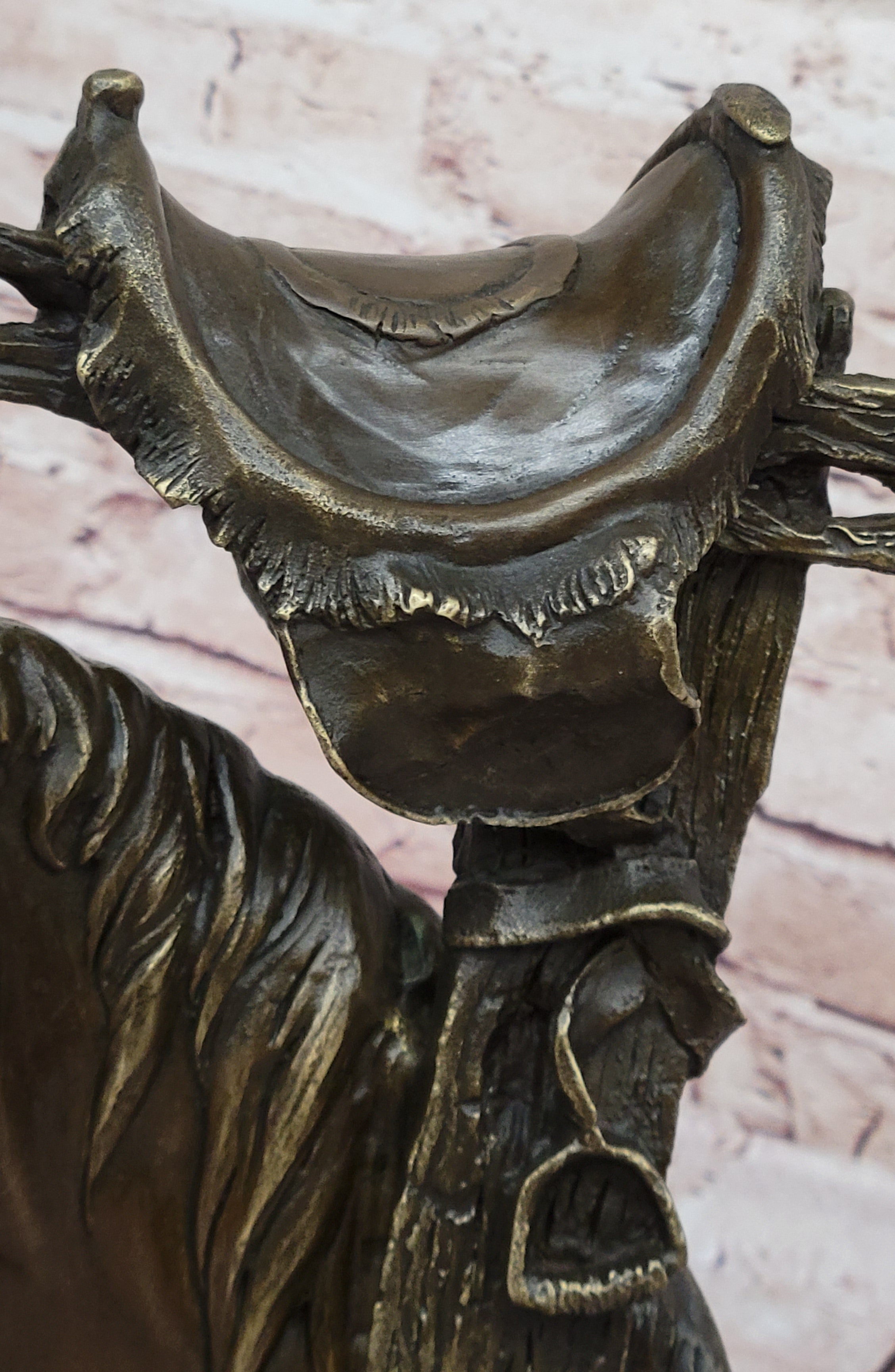 Lost Wax Bronze Casting Bust of Horse in Stables by Milo on Marble Base