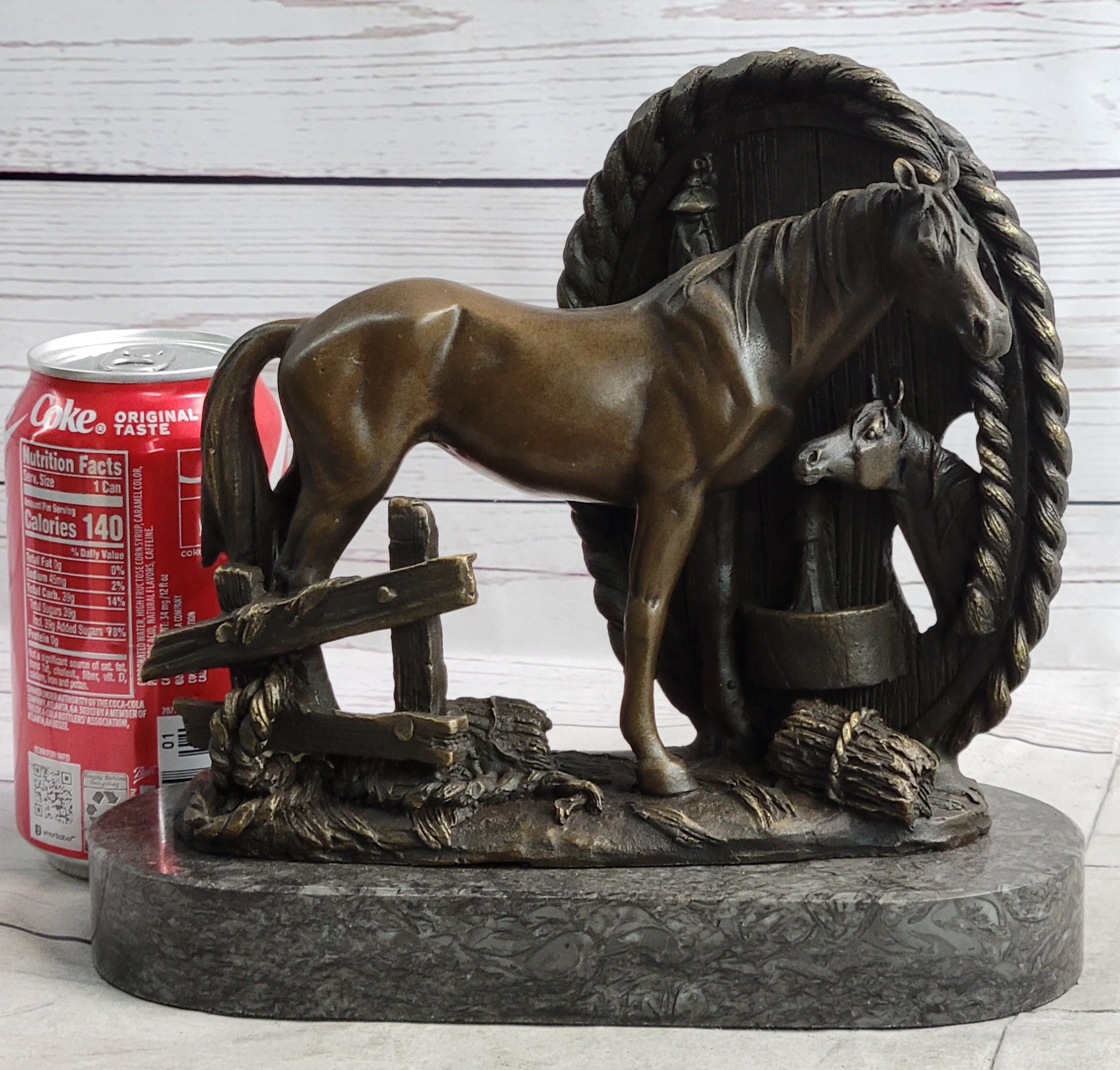 Horses Foal Equestrian Horse Lover Bronze Metal Sculpture Statue Figure Gift Decor Signed Art