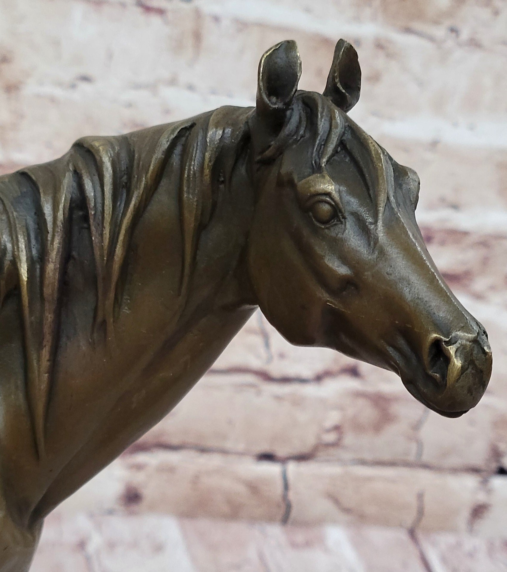 Horse at the Stable Bronze Sculpture Statue Equestrian Country Farm Decor Signed Art