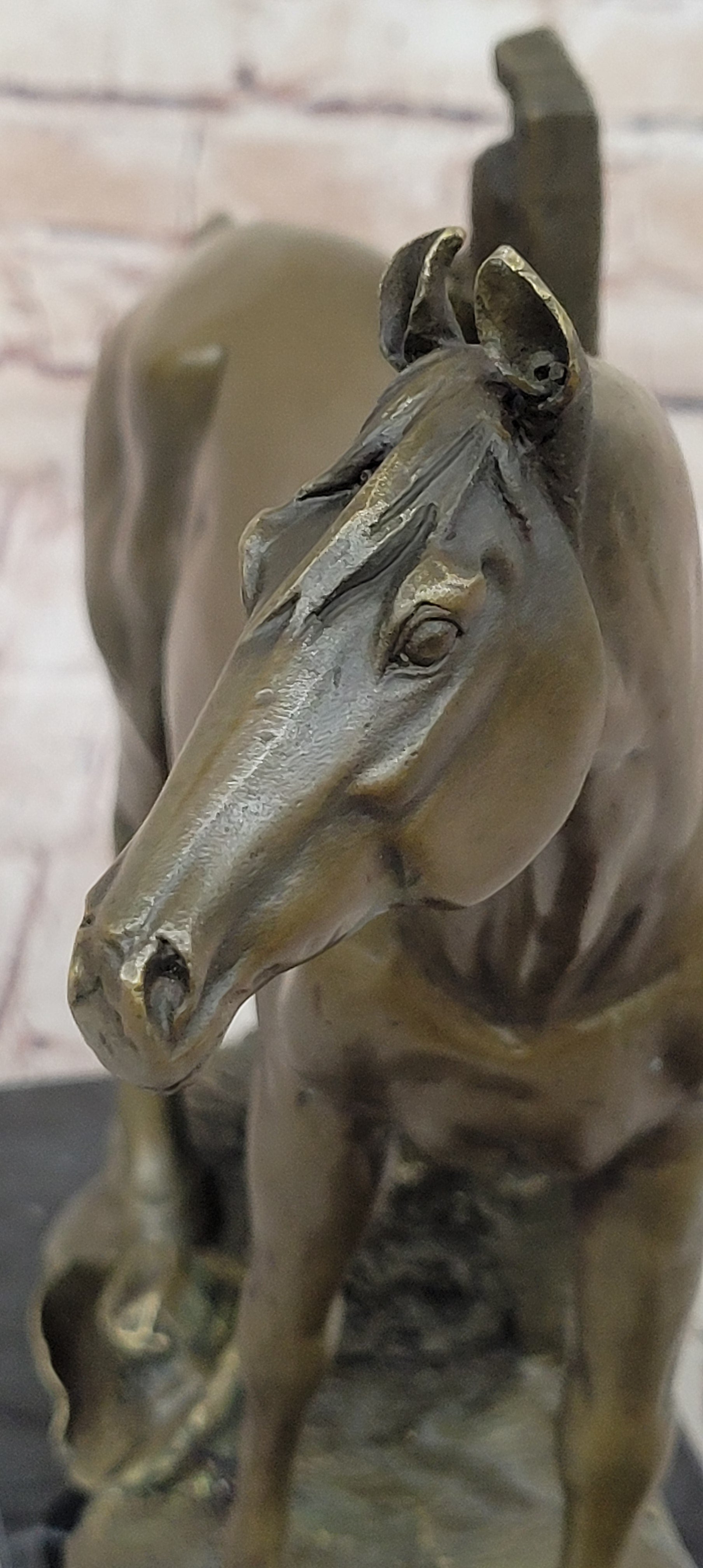 Horse at the Stable Bronze Sculpture Statue Equestrian Country Farm Decor Signed Art