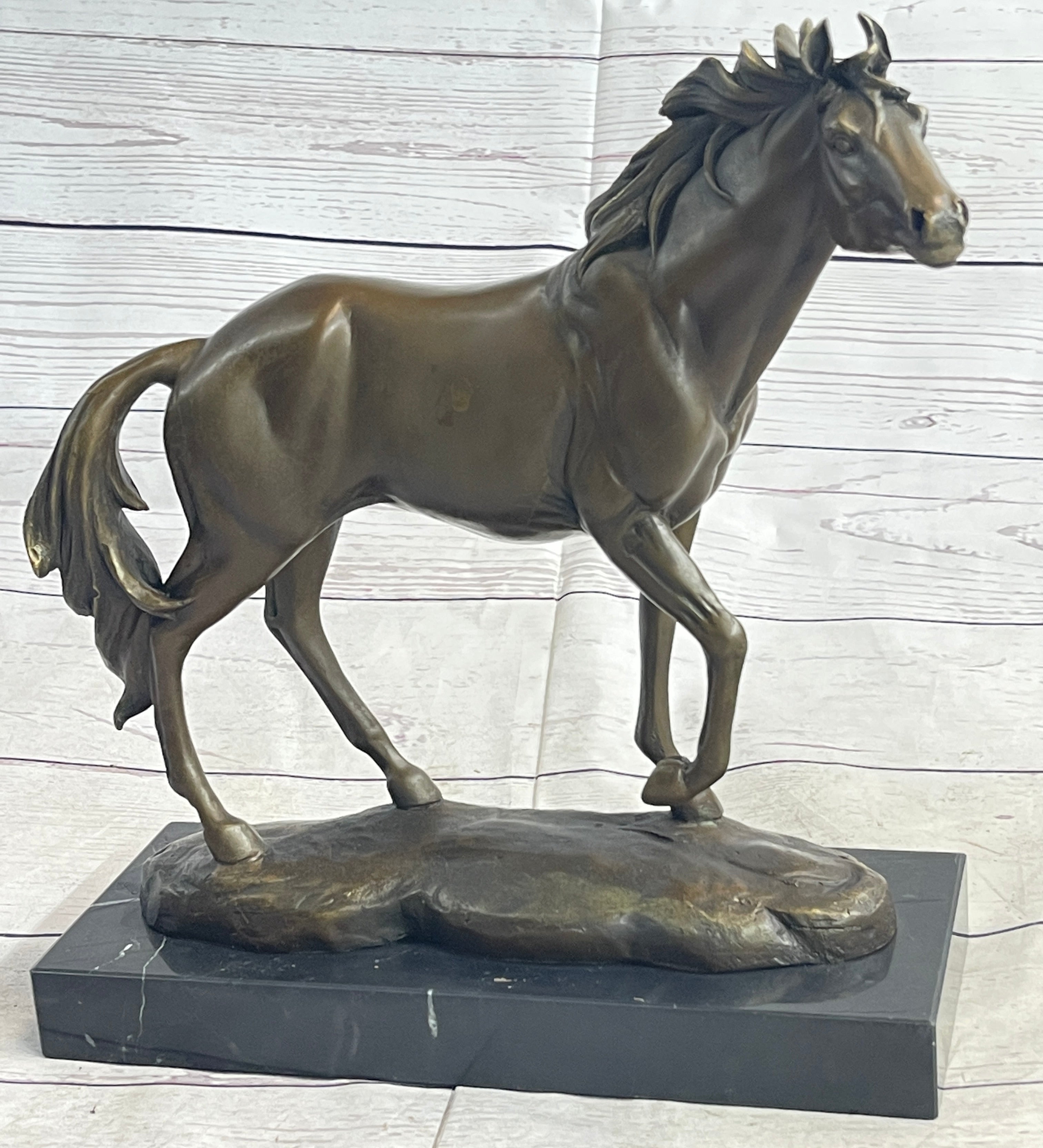 Large Arabian Horse Bronze Sculpture Statue By Williams Figurine Figure Decor