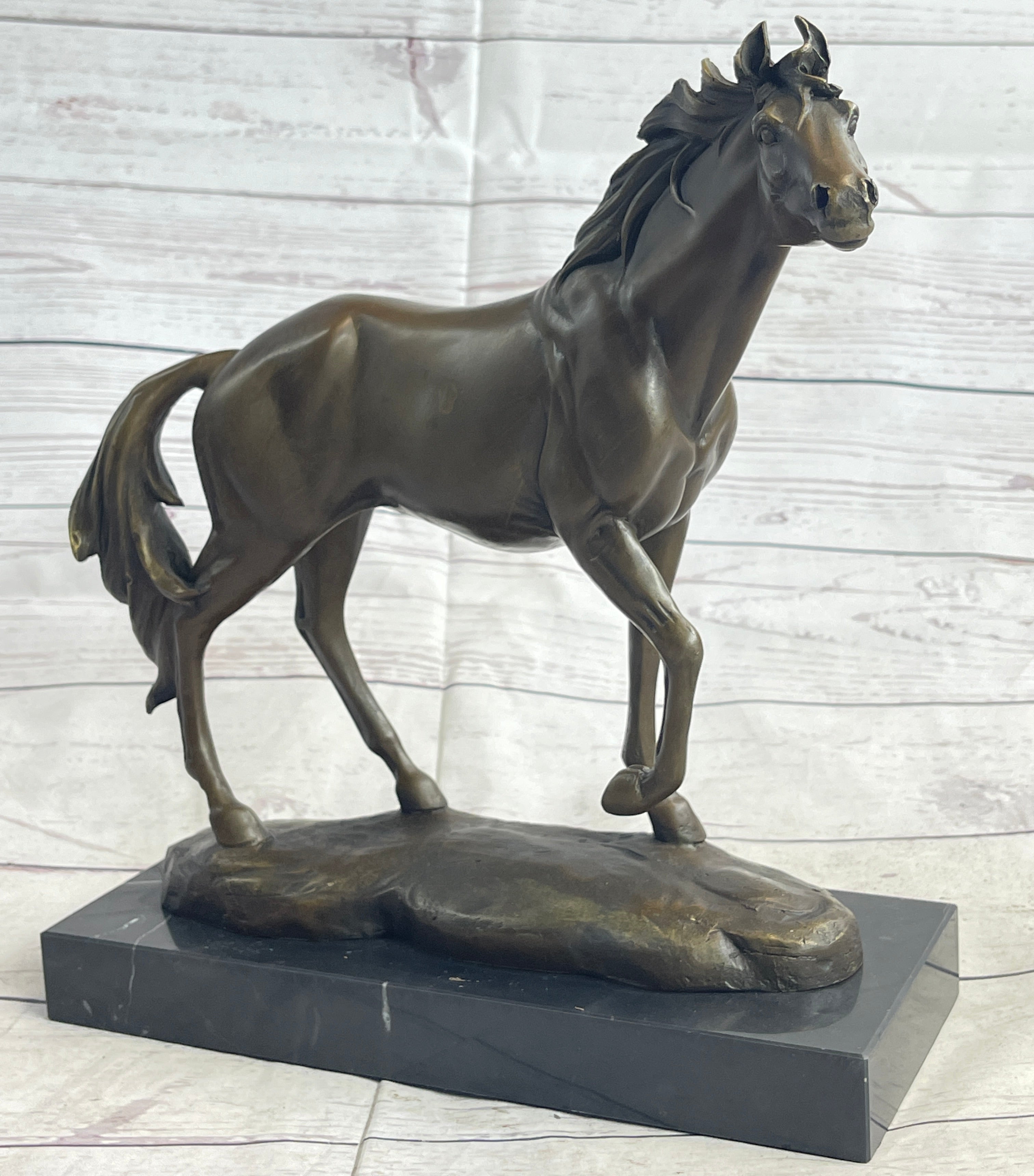 Large Arabian Horse Bronze Sculpture Statue By Williams Figurine Figure Decor