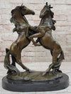 Dueling Stallion Horses Hot Cast Bronze Sculpture Statue Decor Original Art on Marble Base
