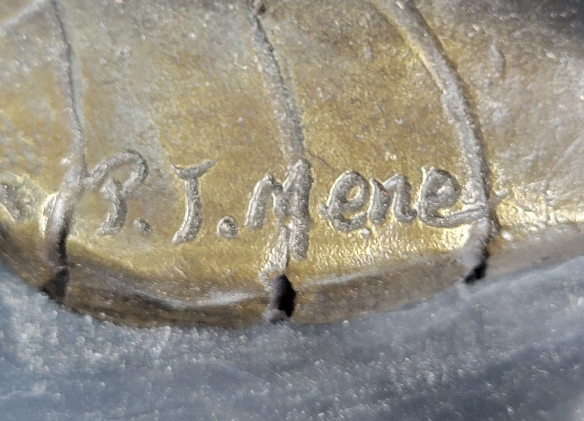 Two Horses Bronze Metal Statue Sculpture after PJ Mene on Marble Base